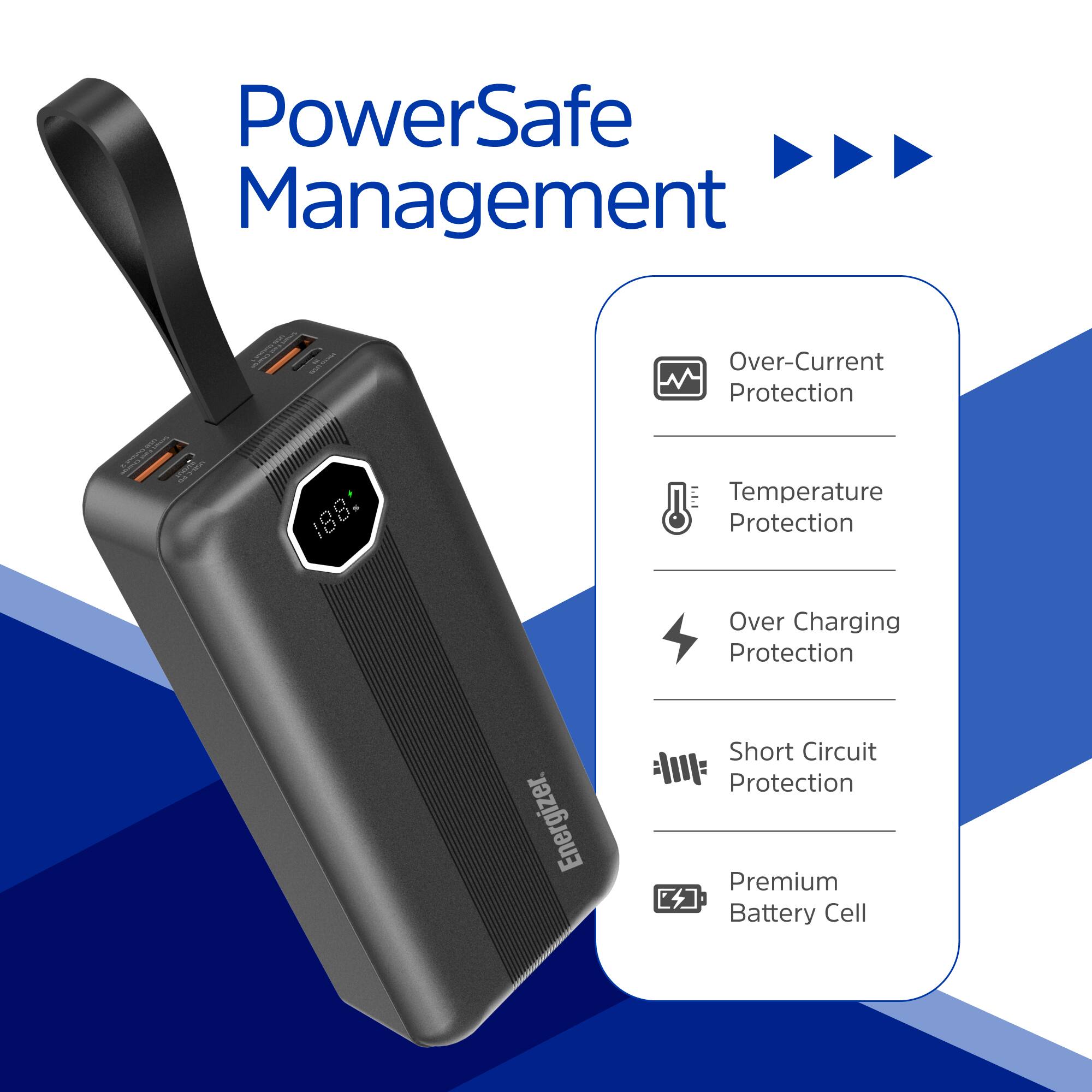PowerSafe Management AC 2 - a 188 O Over-Current Protection Temperature Protection Over Charging Protection Energizer. Short Circuit Protection Premium Battery Cell