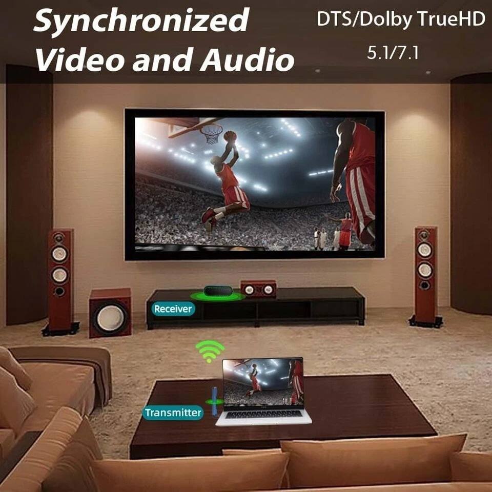 Synchronized Video and Audio  
DTS/Dolby TrueHD  
5.1/7.1  

Receiver  
Transmitter