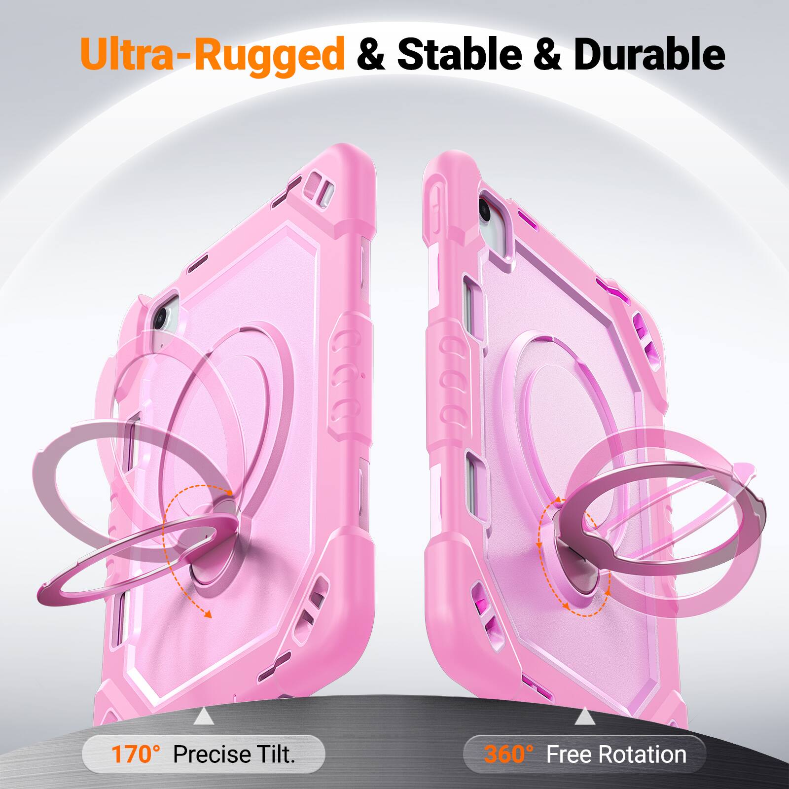 Ultra-Rugged & Stable & Durable

170° Precise Tilt.

360° Free Rotation