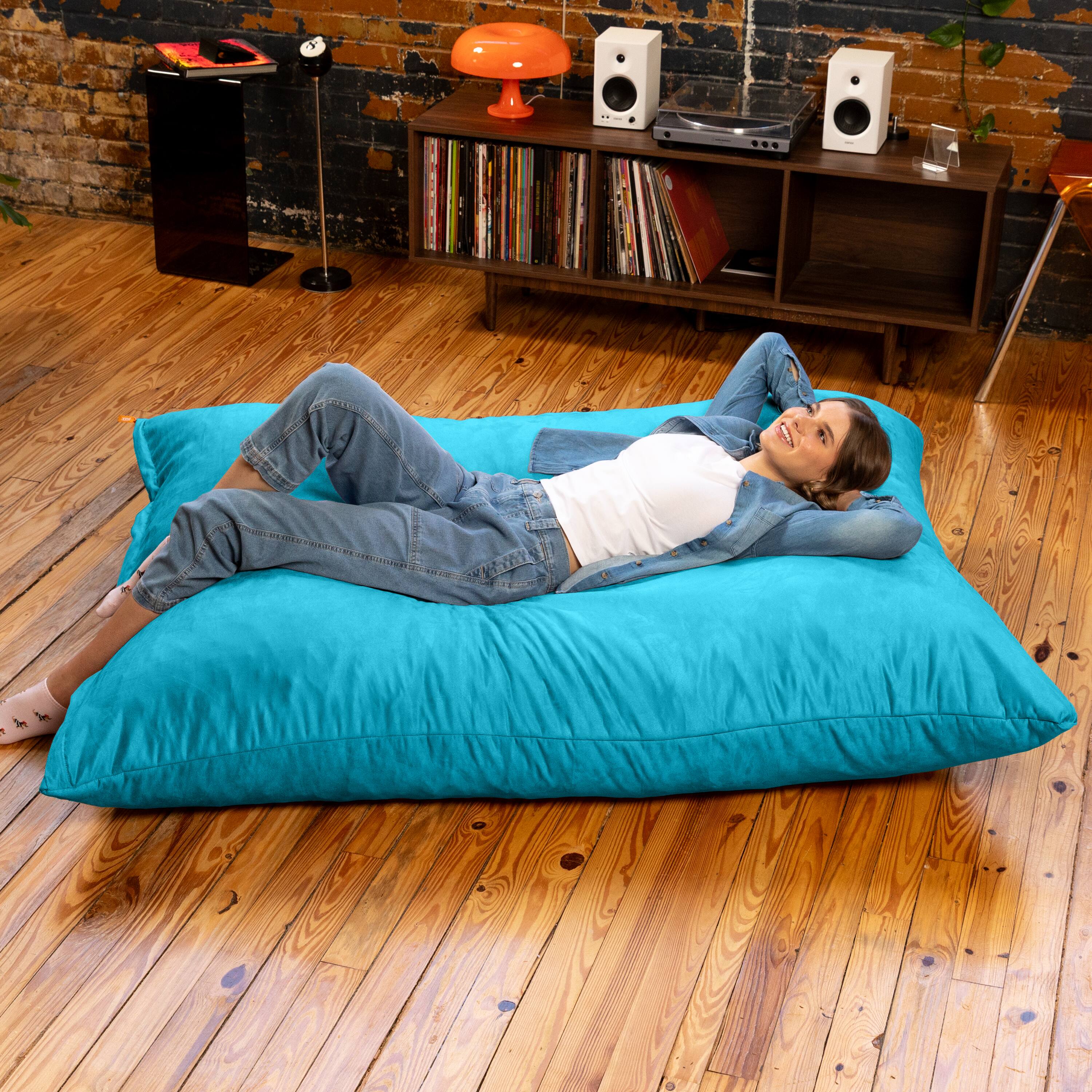 Alt View 1. Jaxx - Jaxx Pillow Saxx 5.5-Foot - Huge Bean Bag Floor Pillow and Lounger, Teal - Teal.