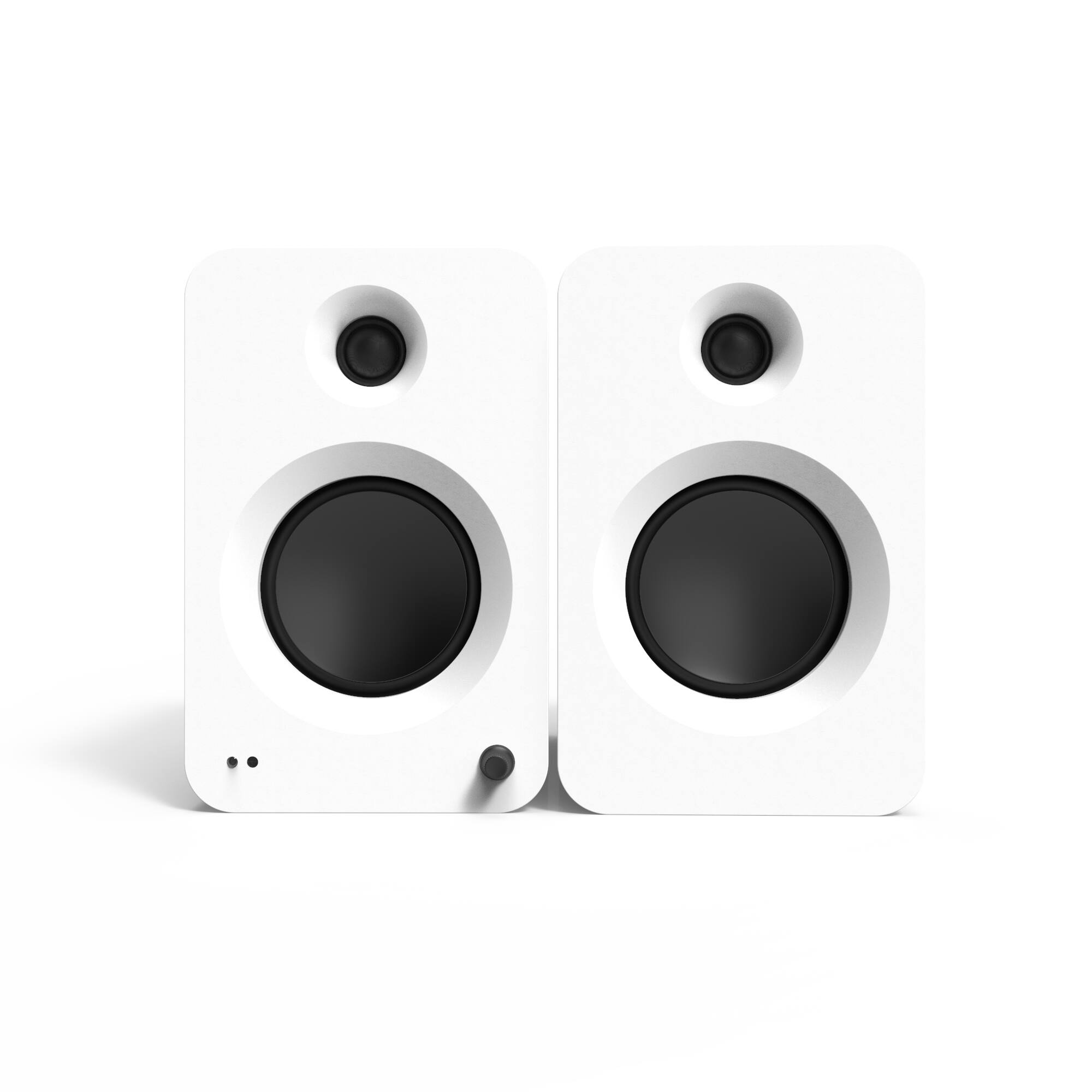 Angle. Kanto - Kanto REN Powered Bluetooth Bookshelf Speakers - Pair (Matte White) - Matte White.