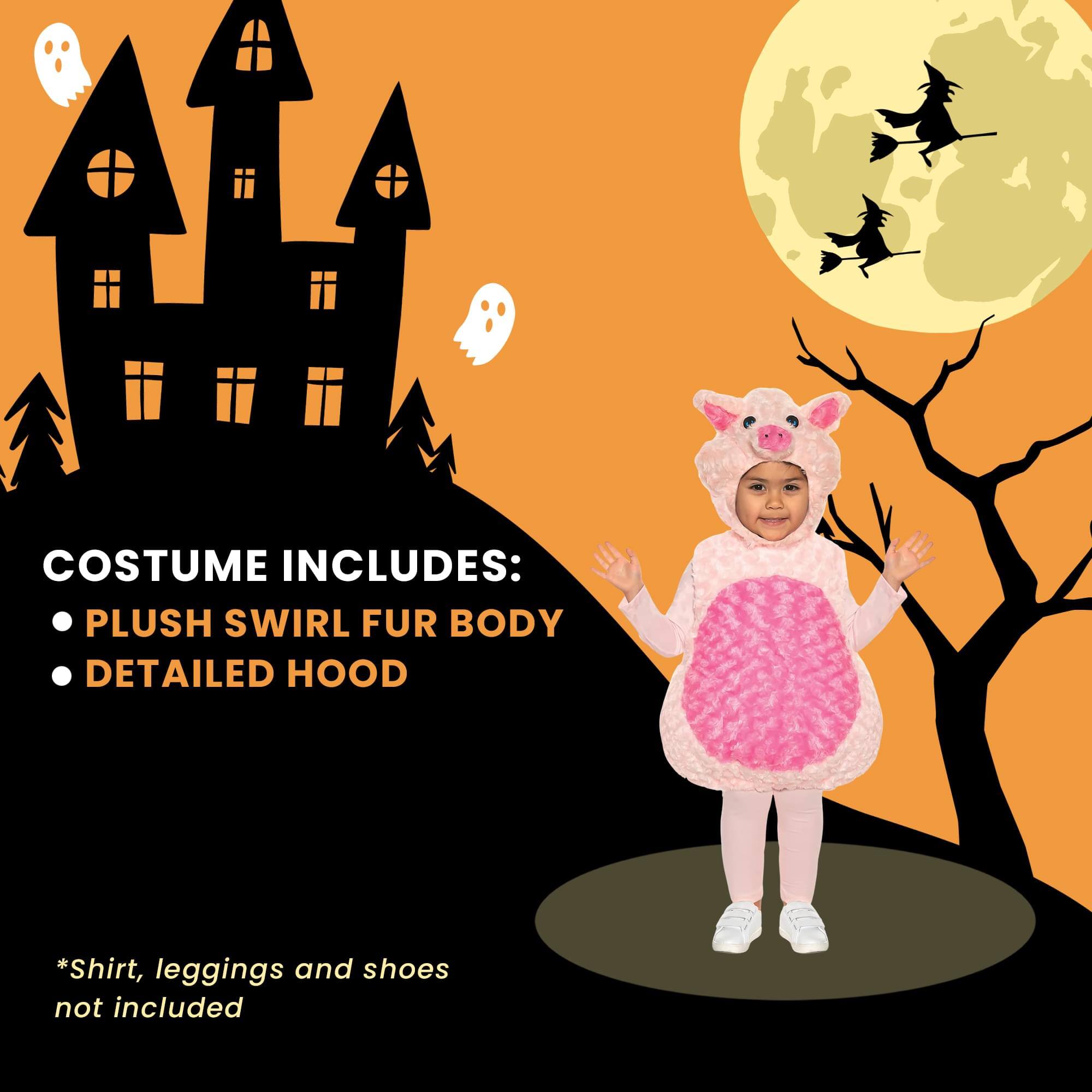 COSTUME INCLUDES:  
- PLUSH SWIRL FUR BODY  
- DETAILED HOOD  

*Shirt, leggings and shoes not included