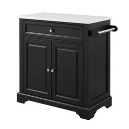 Crosley Furniture - Lafayette Stone Top Portable Kitchen Island/Cart - Black