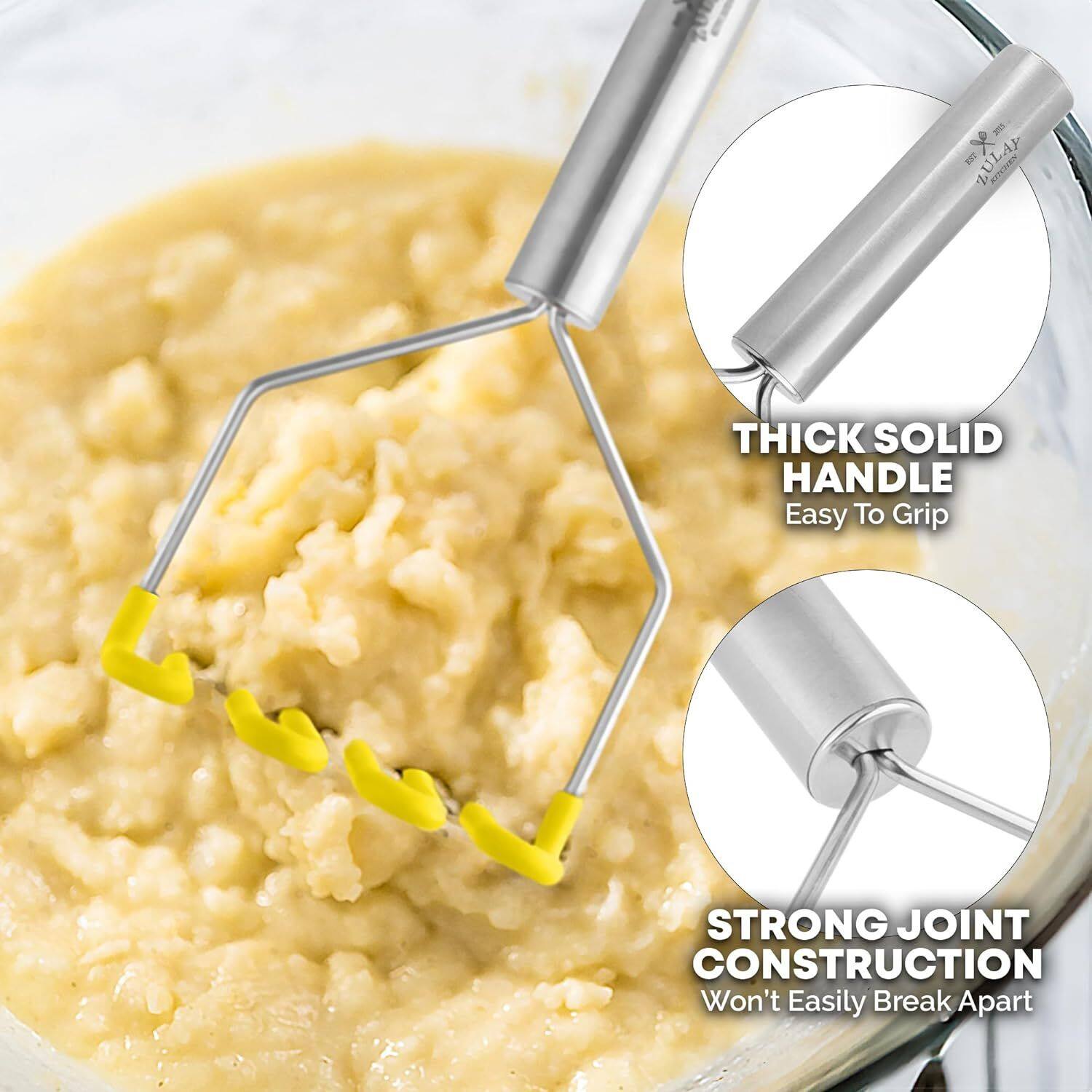 KITCHEN 2 THICK SOLID HANDLE Easy To Grip STRONG JOINT CONSTRUCTION Won't Easily Break Apart