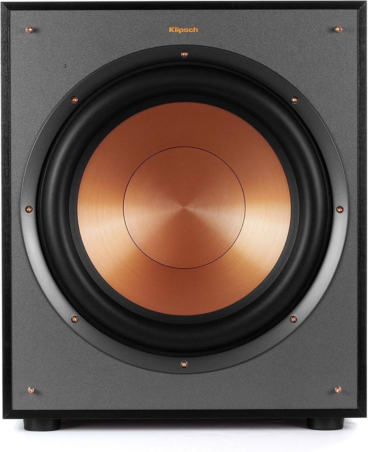 Angle. Klipsch - Klipsch R-120SW 200 Watt Subwoofer Pair (2018) - Black Vinyl.