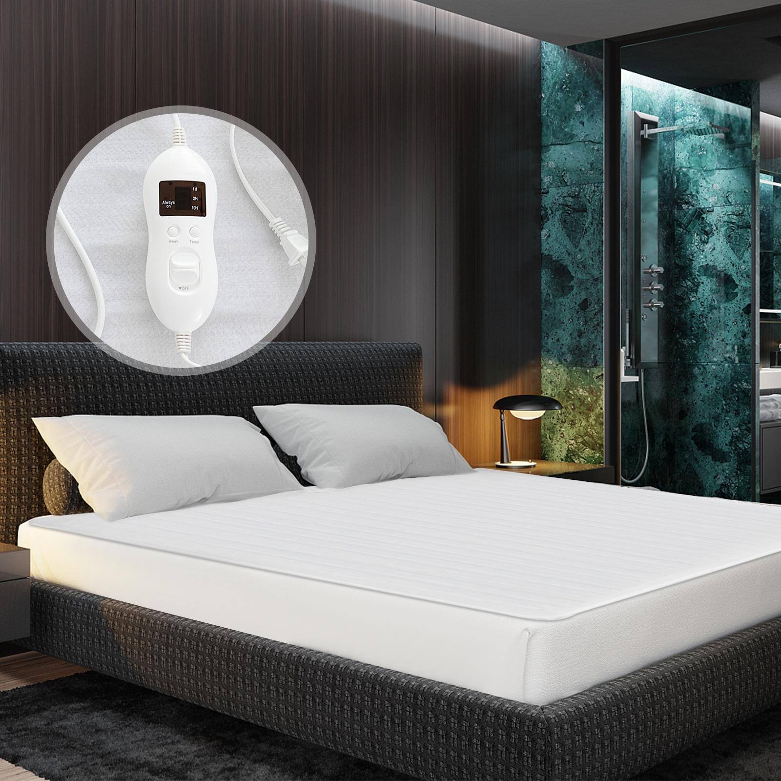 Sugift - Electric Heated King Size Mattress Pad with Adjustable Temperatures 10 H Timer - White