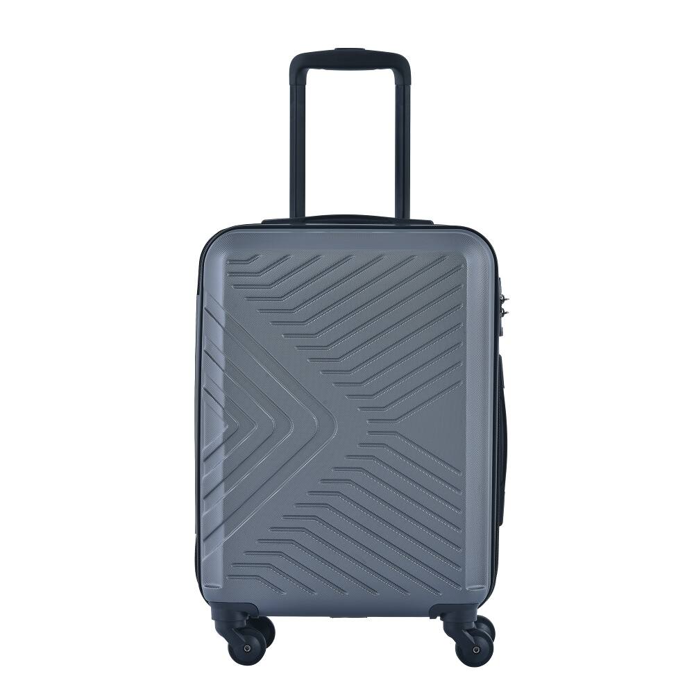 Angle. Ropilly - Ropilly 3 Piece Luggage Set ABS Hard Shell Suitcase Set with Spinner Wheels Gray - Gray.