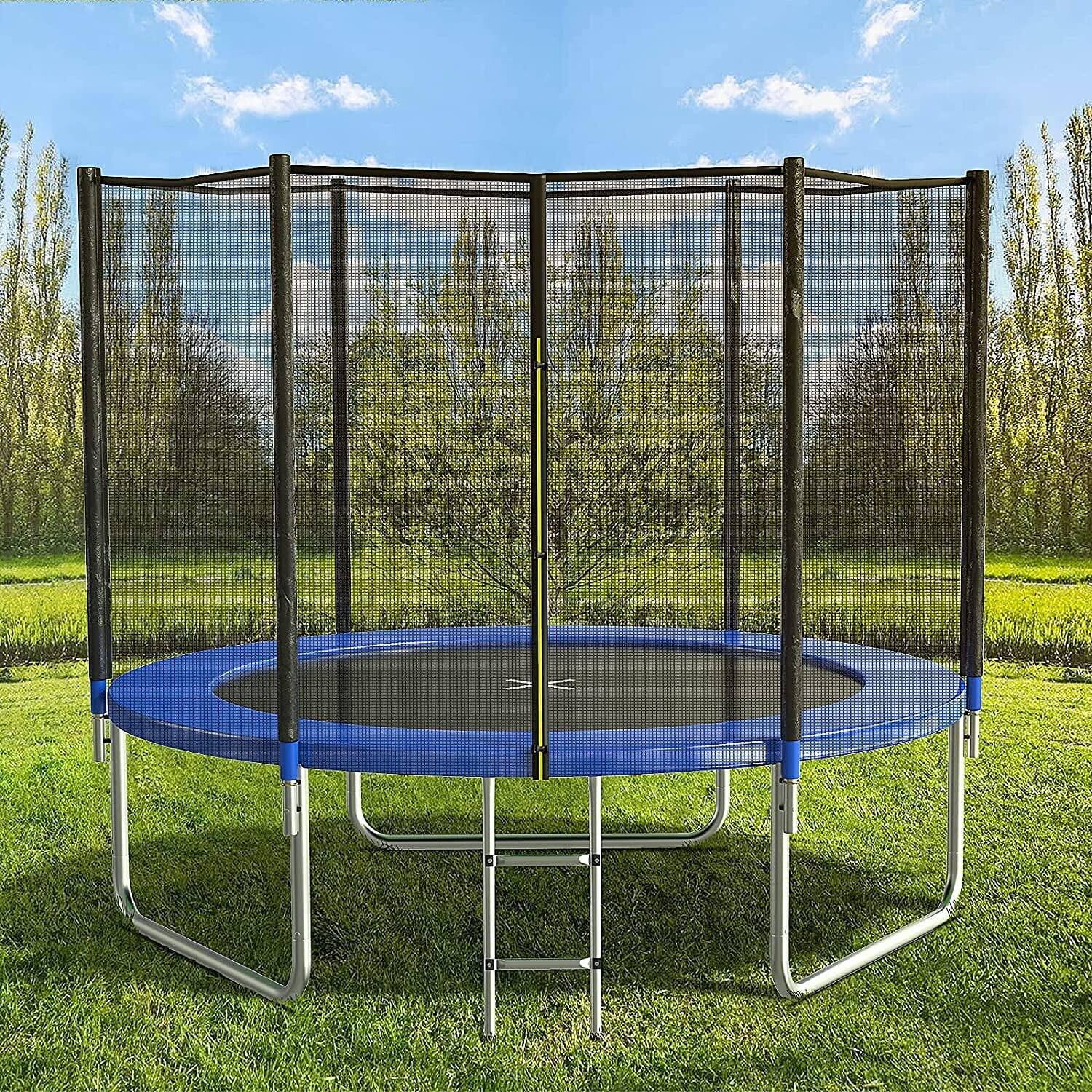 Alt View 1. SKONYON - 10ft Trampoline with Safety Enclosure Net, 680 lbs Outdoor Fitness Trampoline.