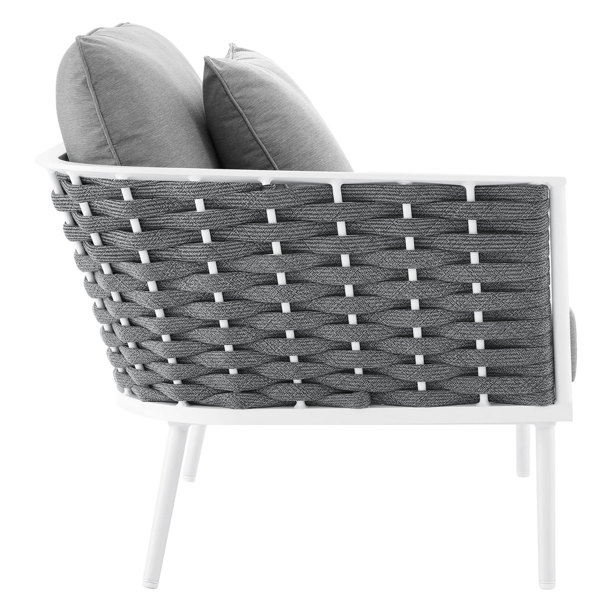 Alt View 1. Modway - Stance Outdoor Patio Aluminum Left-Facing Armchair by Modway - White Gray.