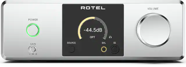ROTEL VOLUME POWER -44.5dB PT GAIN SOURCE BAL SE LMH M H