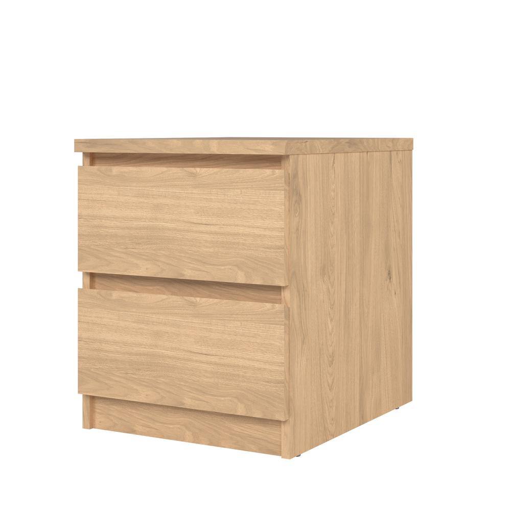 Left. Tvilum - Scottsdale 2 Drawer Nightstand, Jackson Hickory - Brown.