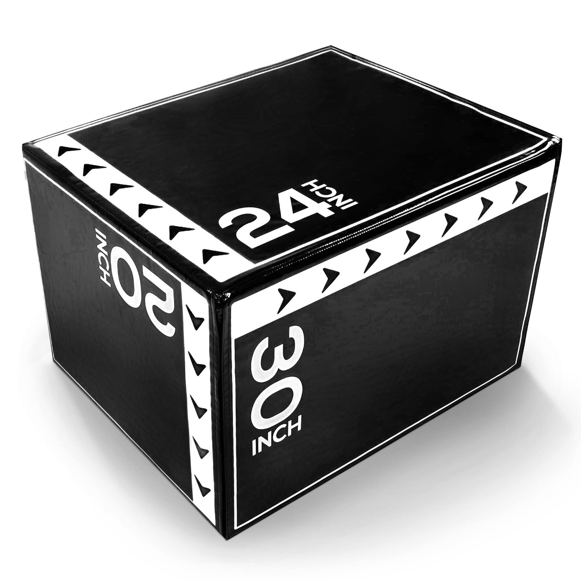 BalanceFrom Fitness - 16 Pound Versatile 3-in-1 Plyometric Jumping Exercise Box - Black/White