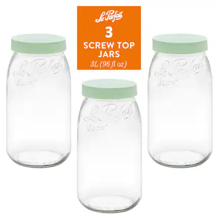 Le Parfait 3 Screw Top Jars 3L (96 fl oz)