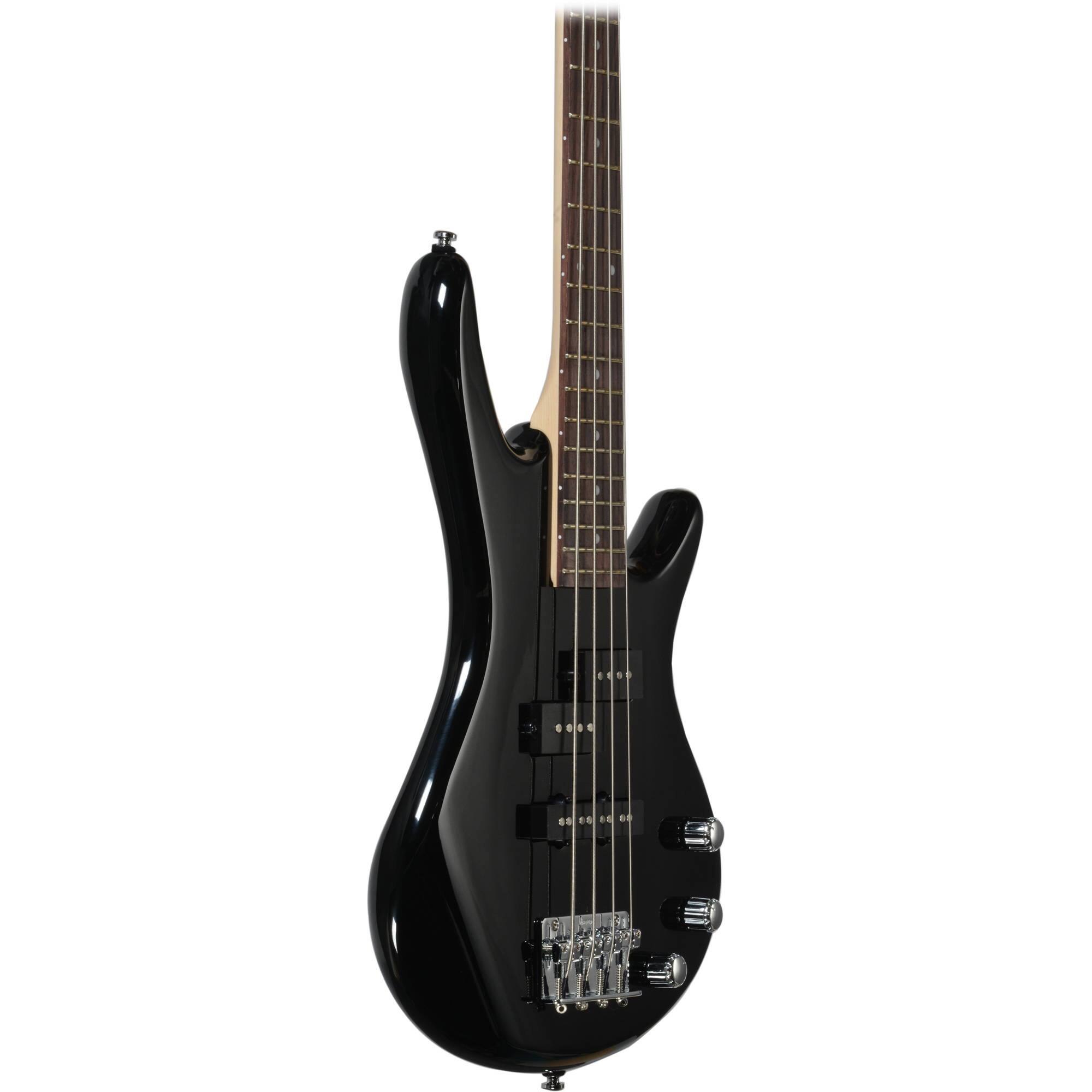 Left. Ibanez - Ibanez GSRM 4-String Bass Guitar, Right Handed, Black - Black.