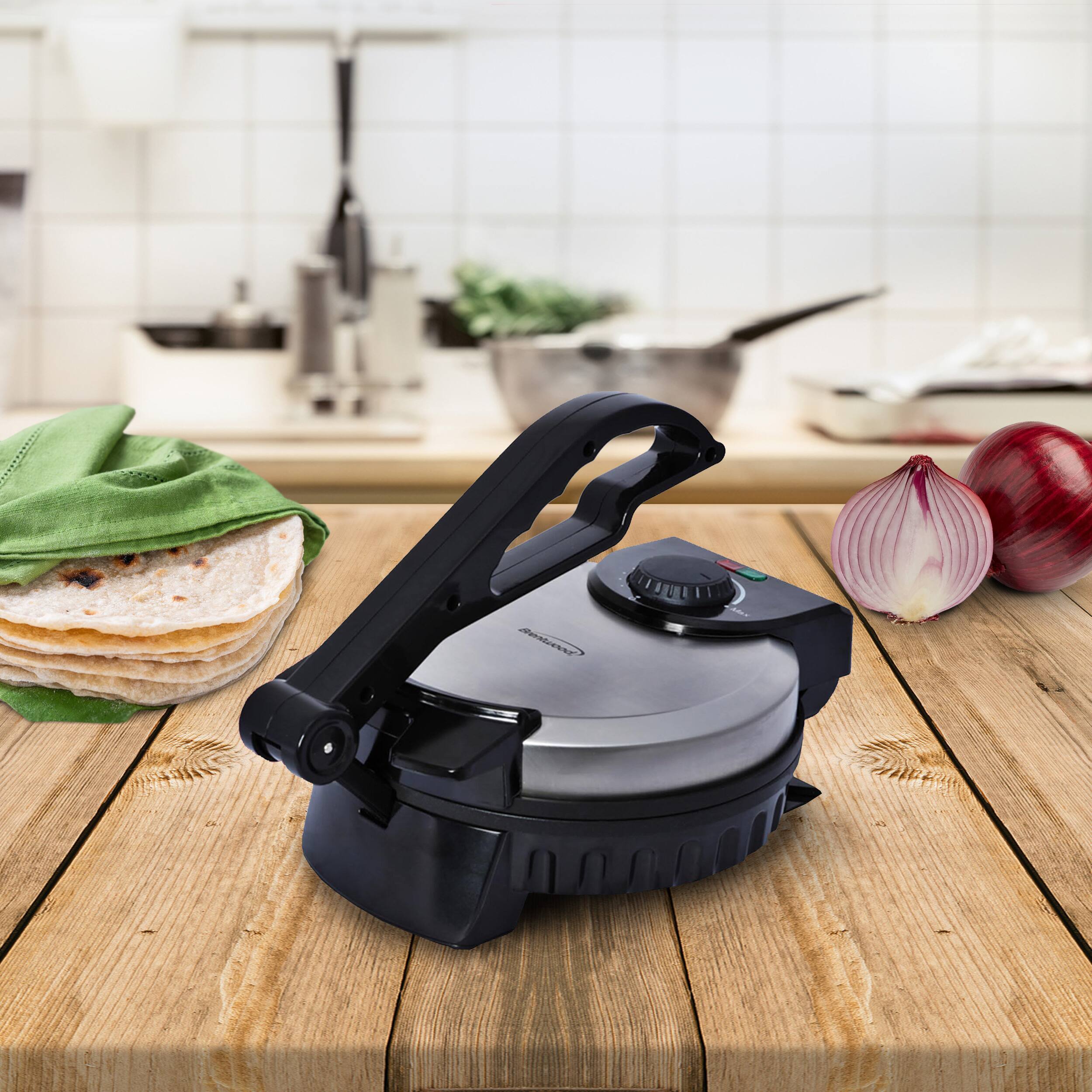 Alt View 4. Brentwood - Brentwood 8 Inch Flatbread and Tortilla Maker - Silver.