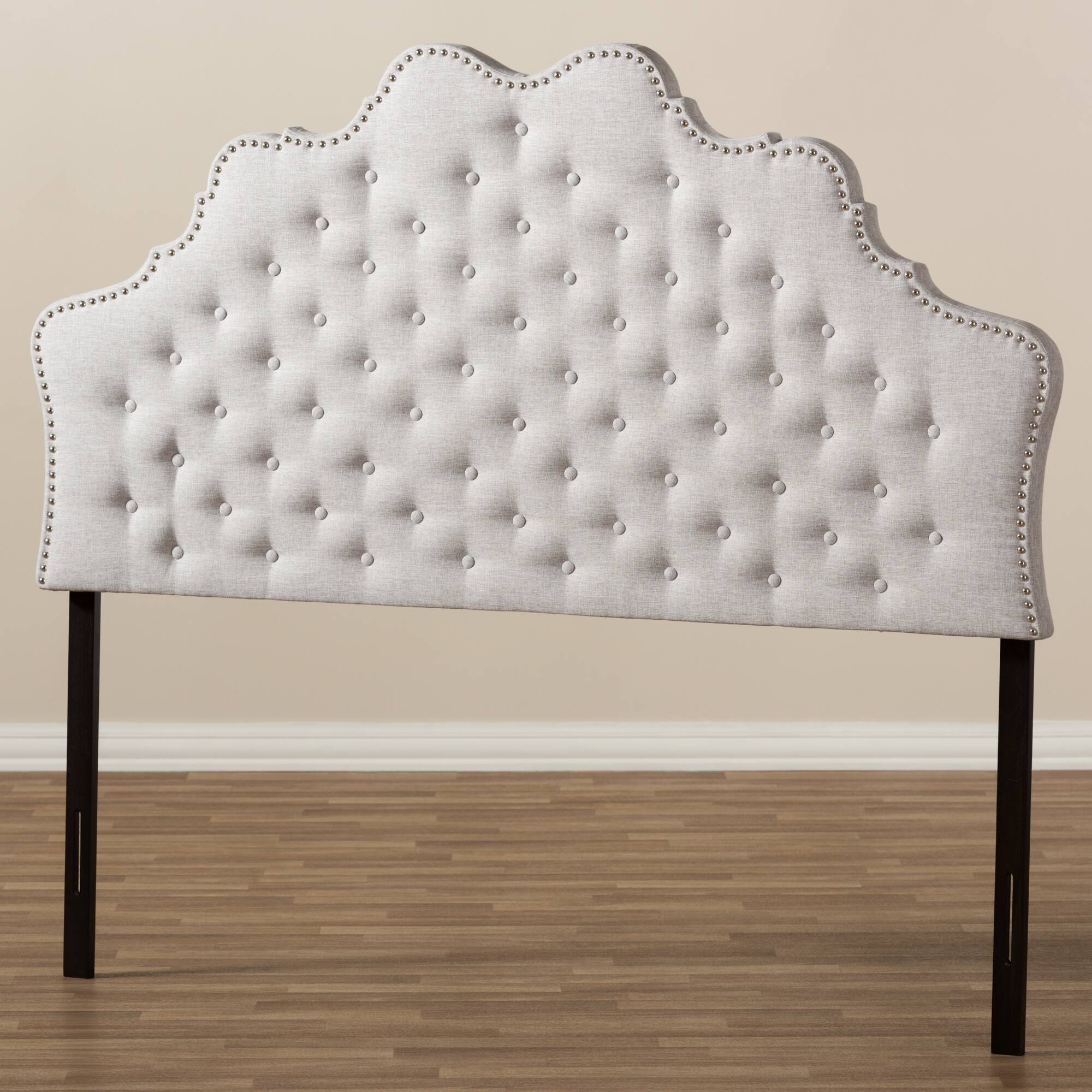 Alt View 1. Baxton Studio - Hilda Modern and Contemporary Fabric Queen Size Headboard - Greyish Beige.