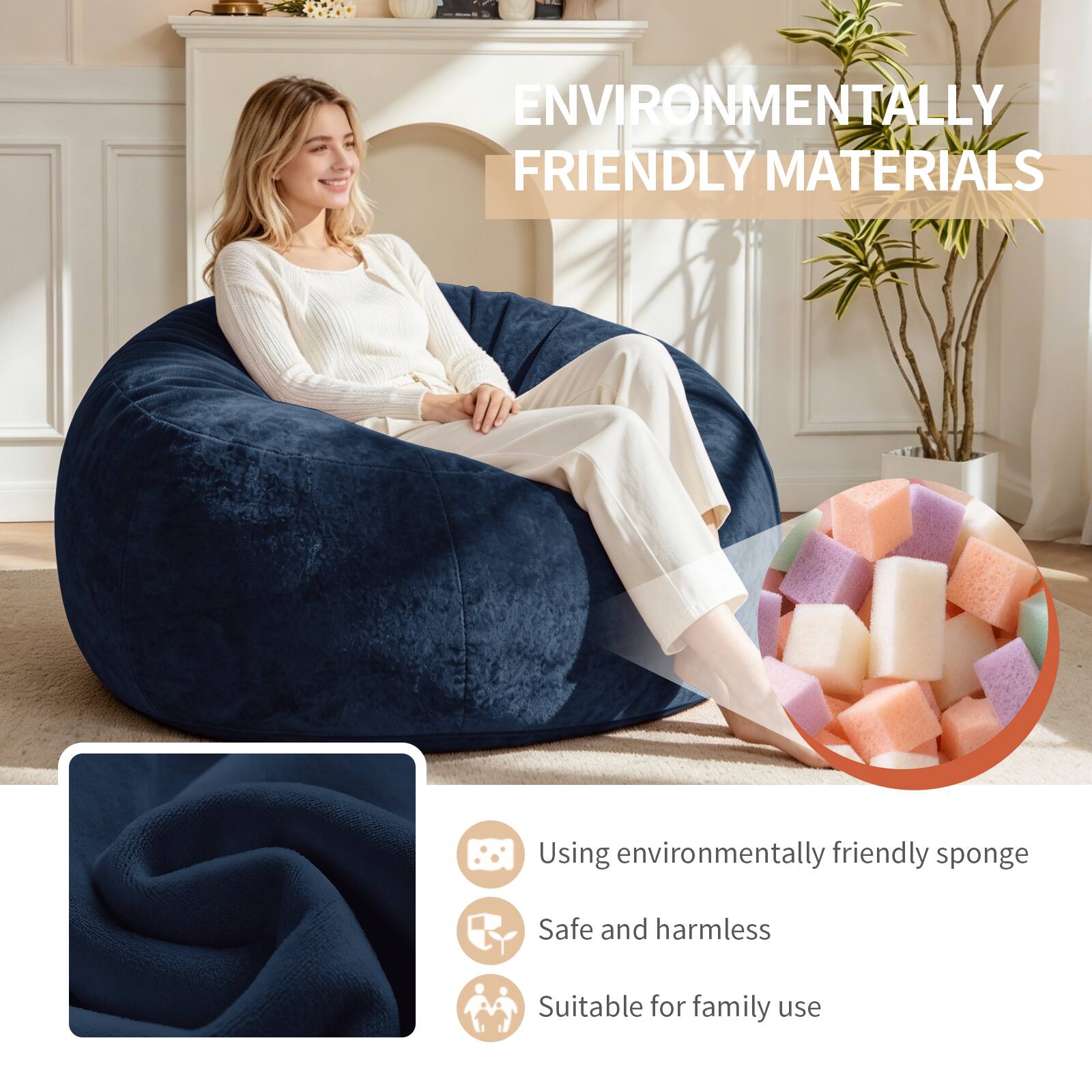 ENVIRONMENTALLY FRIENDLY MATERIALS

Using environmentally friendly sponge  
Safe and harmless  
Suitable for family use