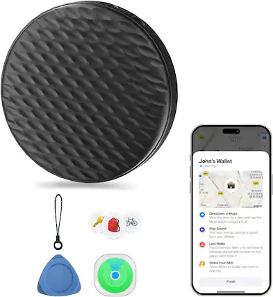 John's Wallet With You
Directions in Maps
View this item on a map and use the Maps app to navigate to it.
Play Sound
Find your item by playing a sound from your iPhone.
Lost Mode
If you lose your item, you can leave a message and phone number for the person who finds it.
Share Your Item
Allow others to locate your item in Find My.
Finish