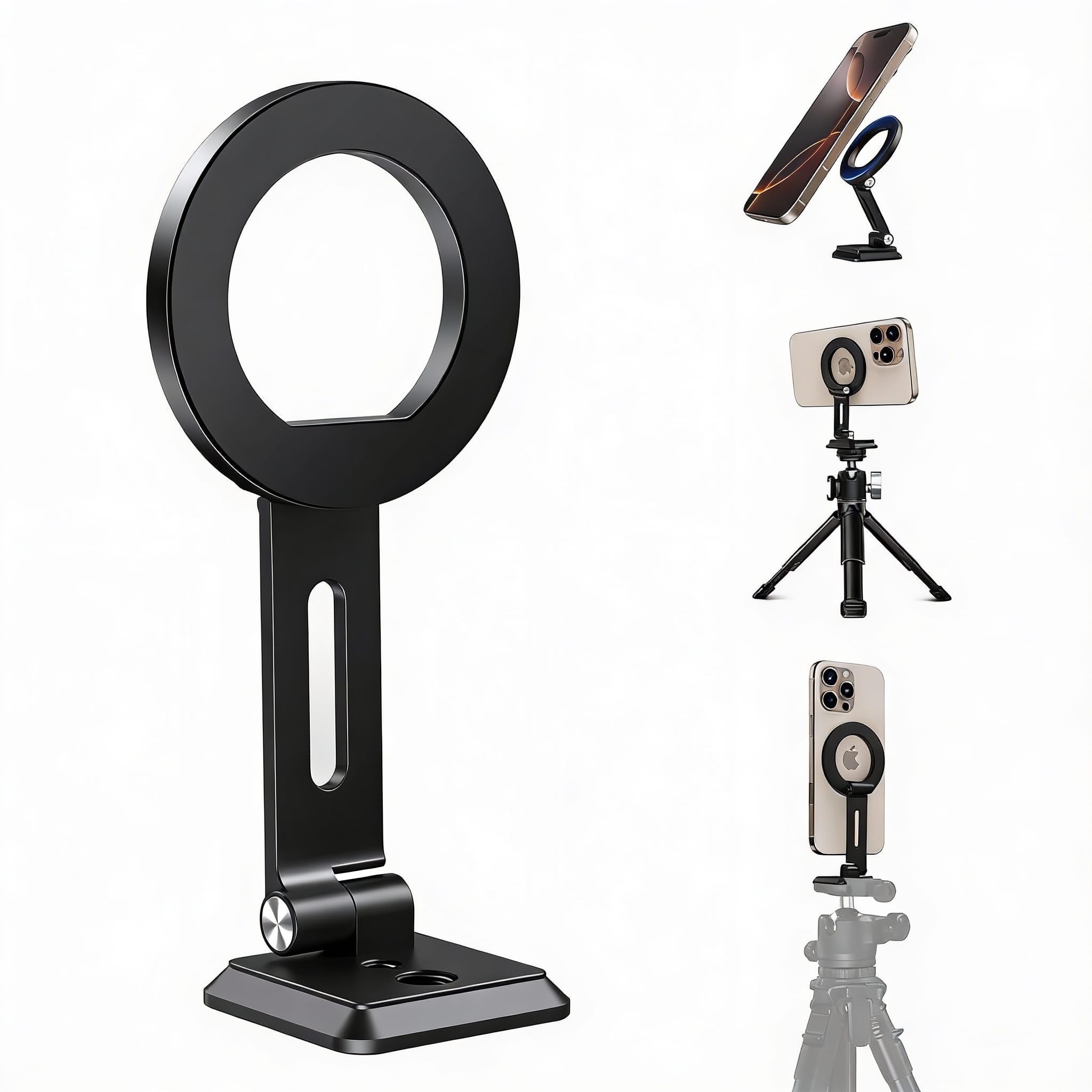 METALTON - Aluminum Magnetic Camera Phone Mount With Rotatable Cold Shoe Base Magsafe Tripod Adapter 1 4 Screw Hot Til - Arca Base