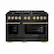 Front. ZLINE - Autograph 48 in. 6.7 Cu. Ft. Freestanding Paramount DuoPro Gas Range in Black Steel with Polished Gold Helix Handles - Black Stainless Steel.