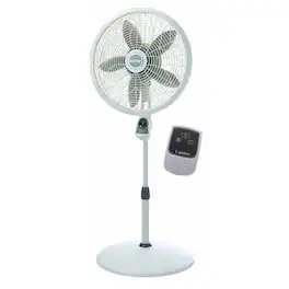 Lasko - 18" 3-Speed Elegance and Performance Oscillating Pedestal Fan with Remote - White