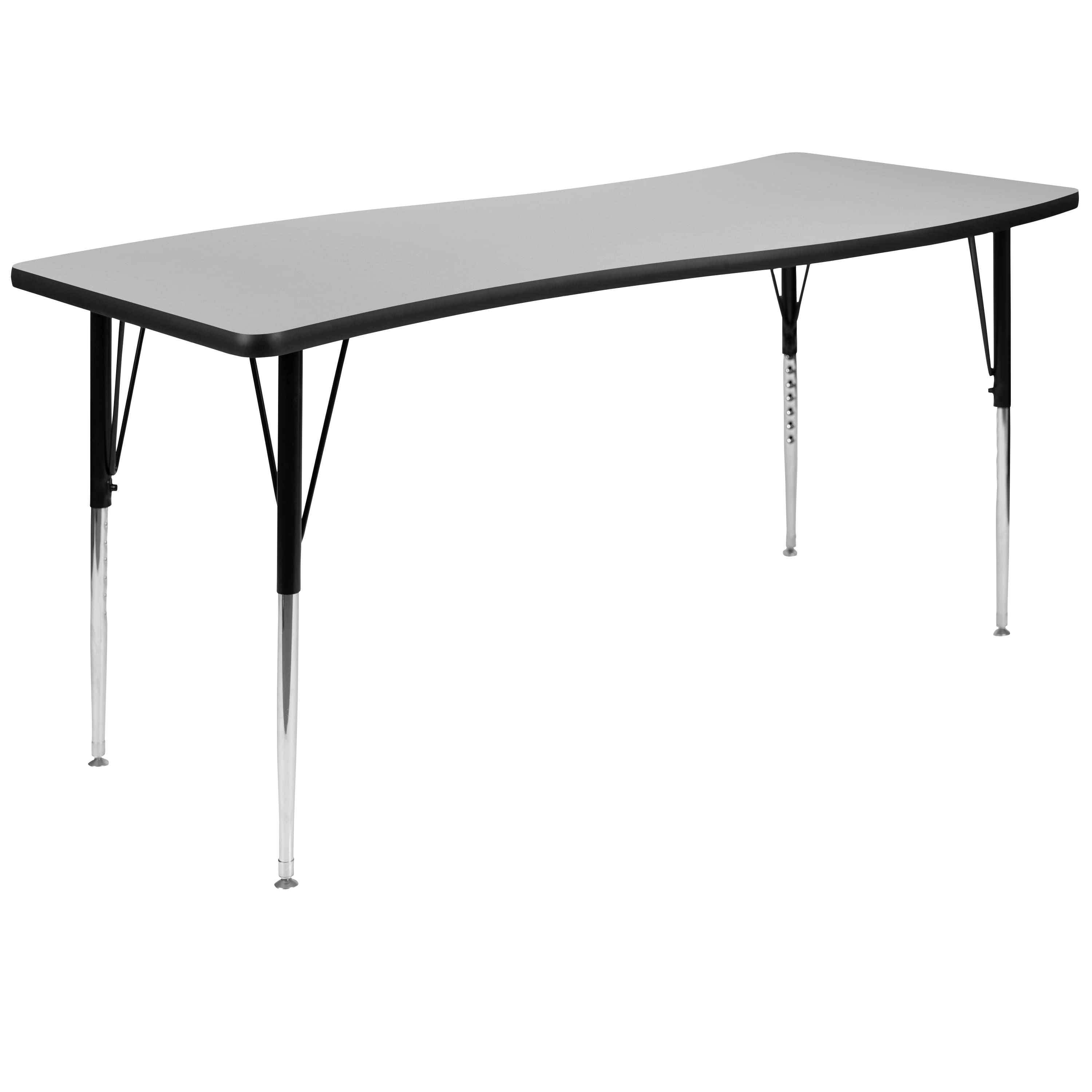 "Emma + Oliver - 26""W x 60""L Rectangle Wave Flexible Collaborative Adjustable Height Activity Table - Gray" price history on PriceWatchPro