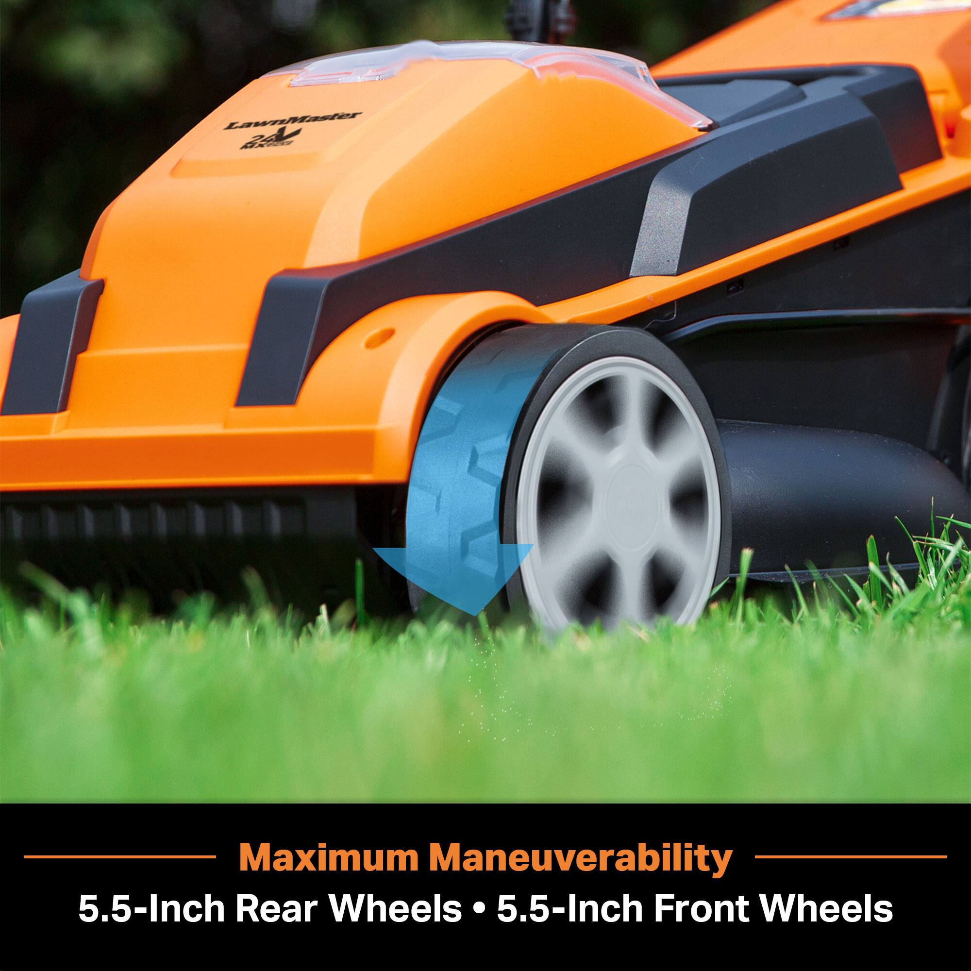 LawnMaster MX-G VAS

Maximum Maneuverability  
5.5-Inch Rear Wheels  
5.5-Inch Front Wheels