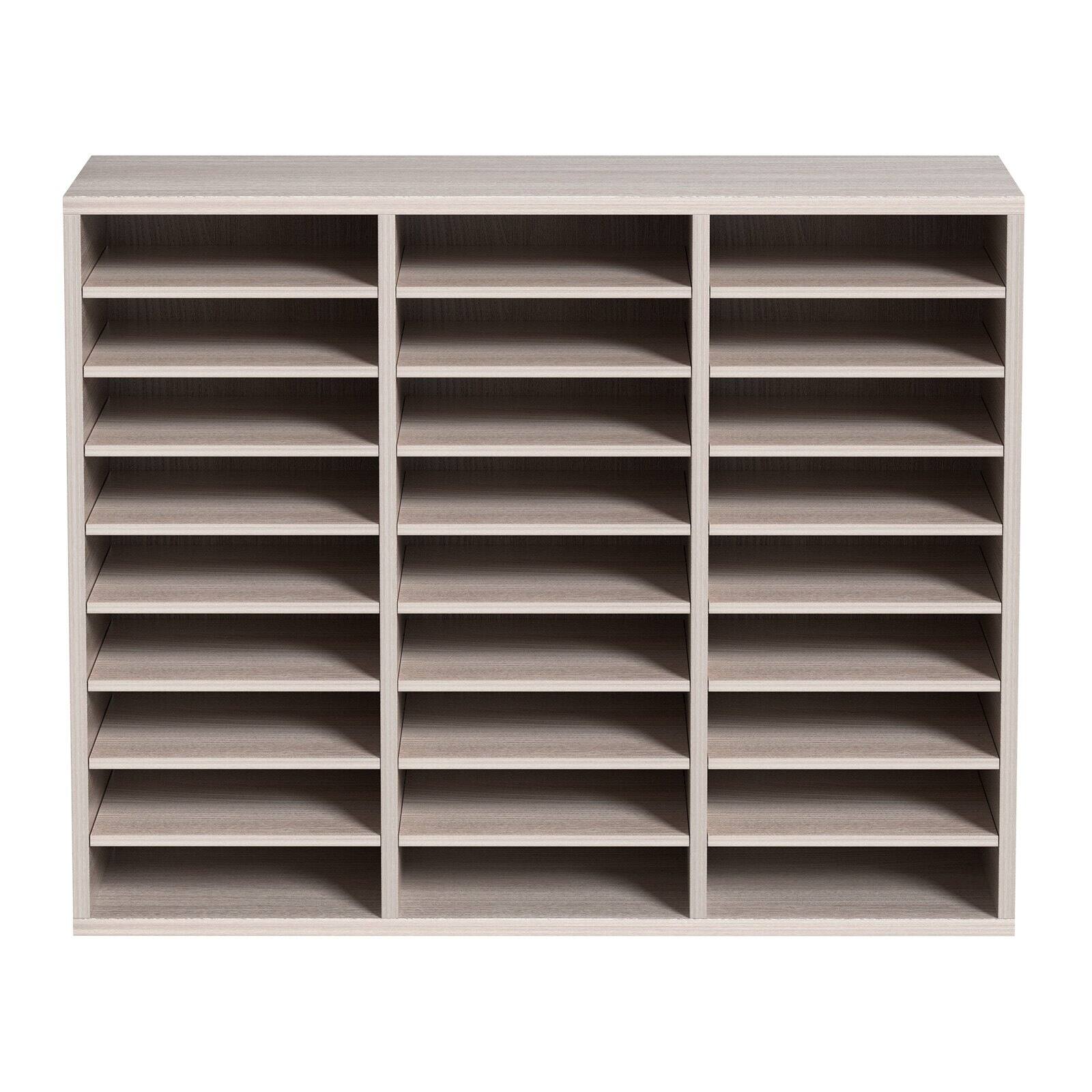 Alt View 10. Glintex - 27 Compartments Wood Literature Organizer with Adjustable Shelves for Home Office File Document Storage.