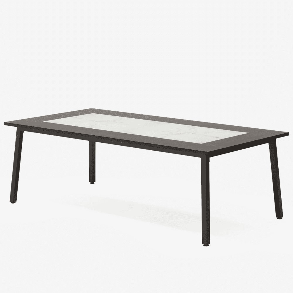 Kadyn - Study Writing Desk, Computer Desk,79" Conference Table, Executive Desk with Metal Frame - Rustic Brown & White