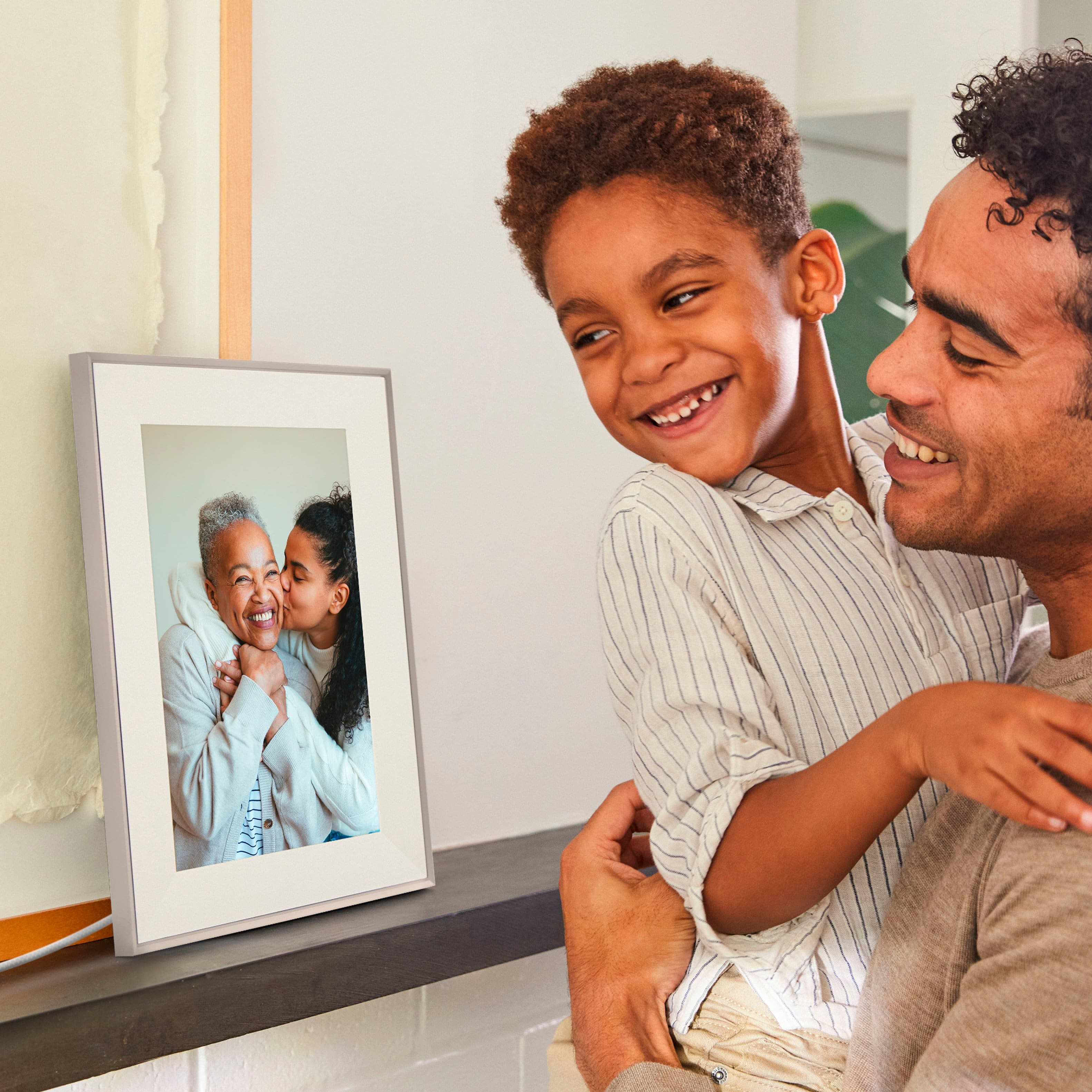 Alt View 3. Aura Home - 12" HD Wifi Aspen Matted Clay- Digital Photo Frame by Aura - Matted Clay.