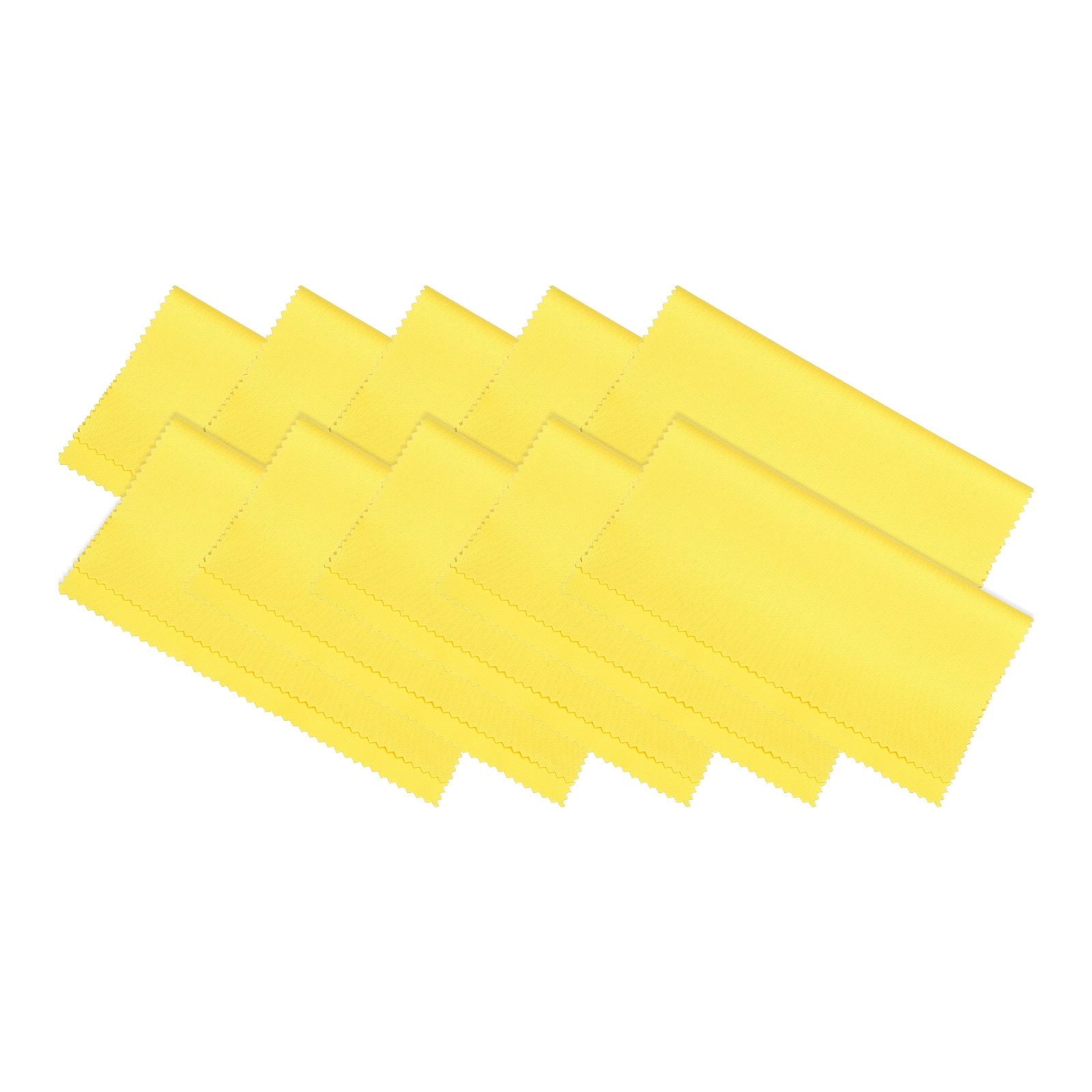 Unique Bargains - Eyeglass Microfiber Cleaning Cloth 7"x6", 10pcs Soft Wipe for Lens, Eyeglasses, Screens in Individual Vinyl Pouch - Yellow