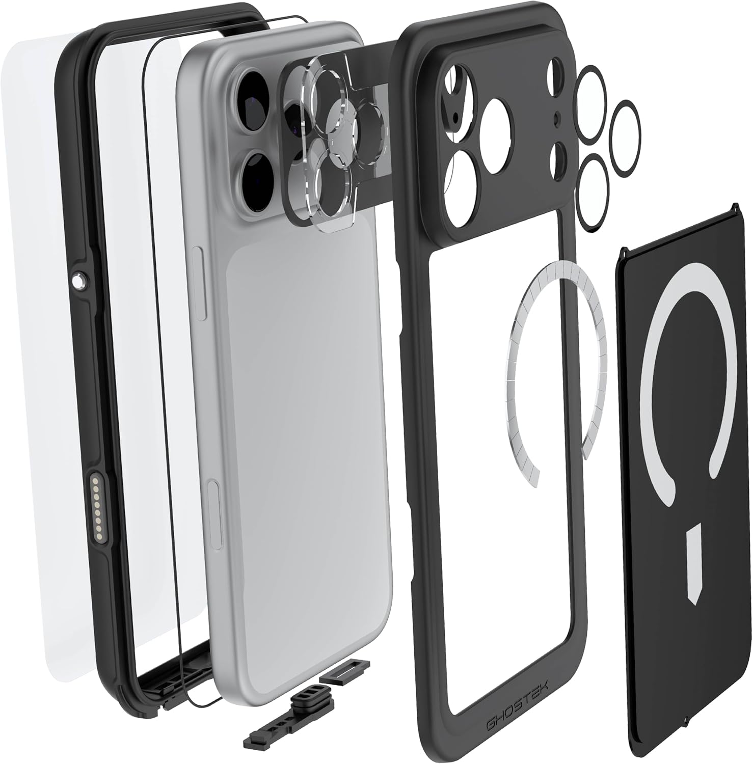 Alt View 3. Ghostek - Ghostek iPhone 17 Pro Max Nautical Slim Case, MagSafe Compatible, Non Slip Grip Protection - Black - Black.