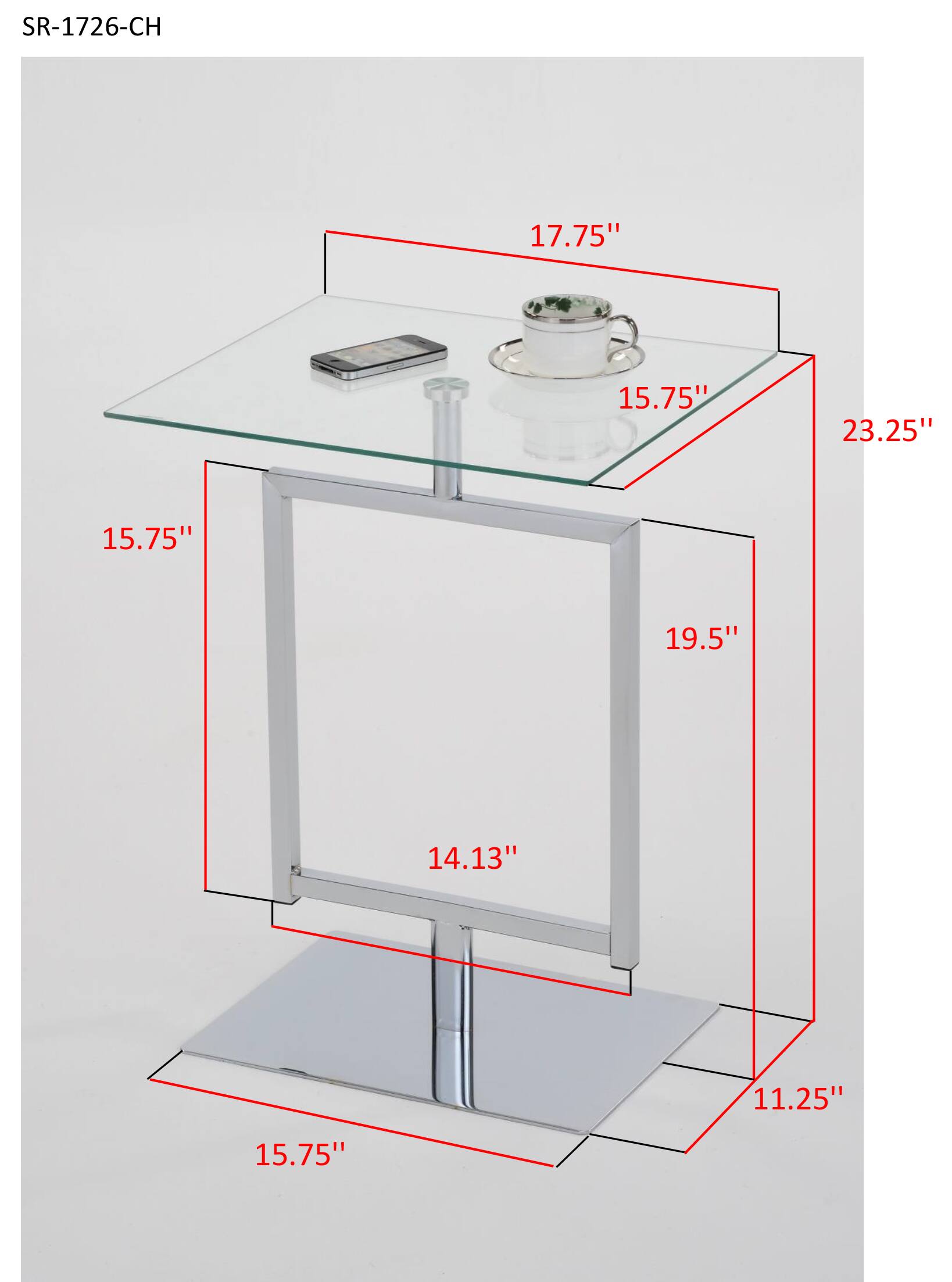 SR-1726-CH

- 17.75"
- 15.75"
- 23.25"
- 15.75"
- 19.5"
- 14.13"
- 11.25"
- 15.75"