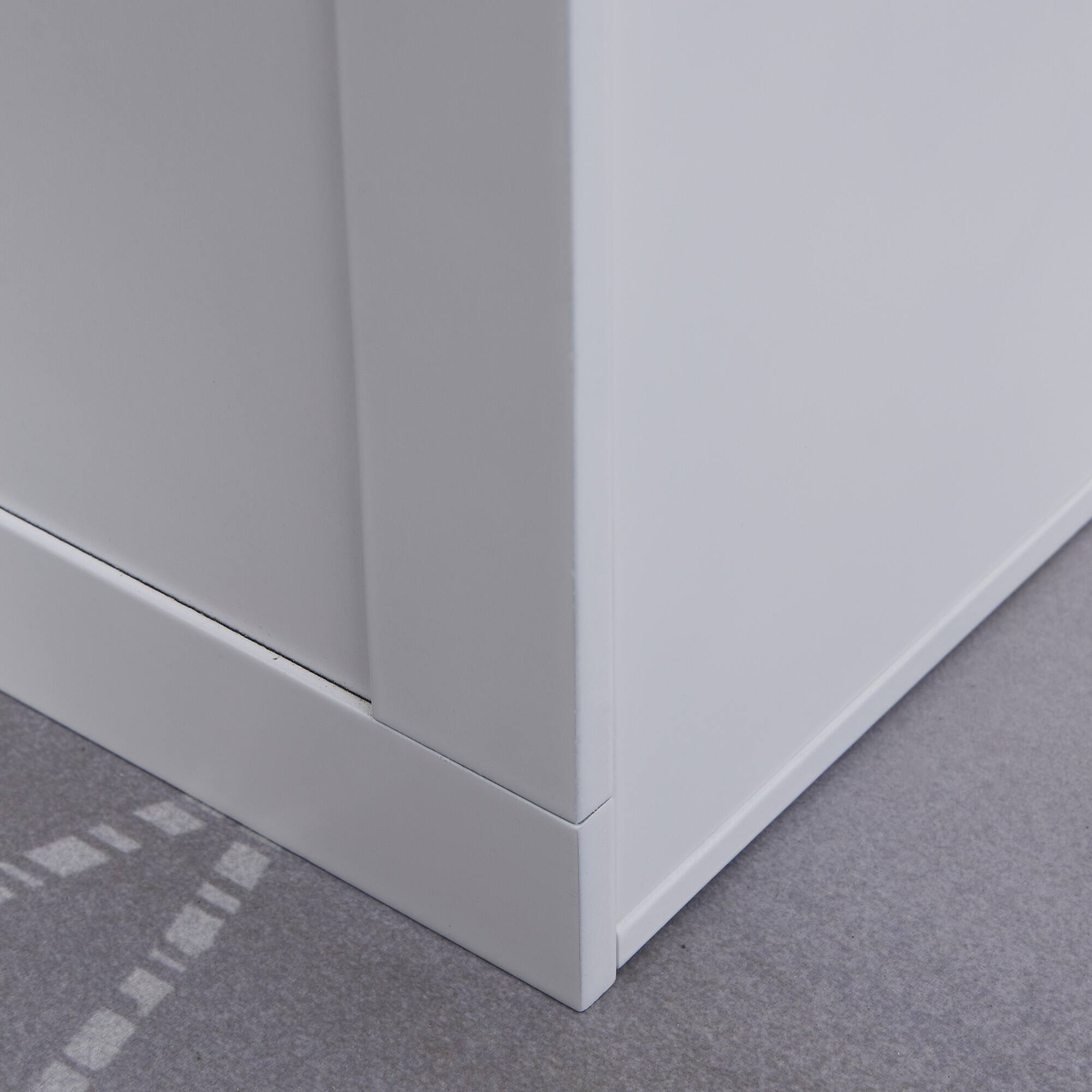 Alt View 5. Pawhut - Raised Pet Feeding Storage Station with 2 Stainless Steel Bowls Base for Large Dogs and Other Large Pets - White.