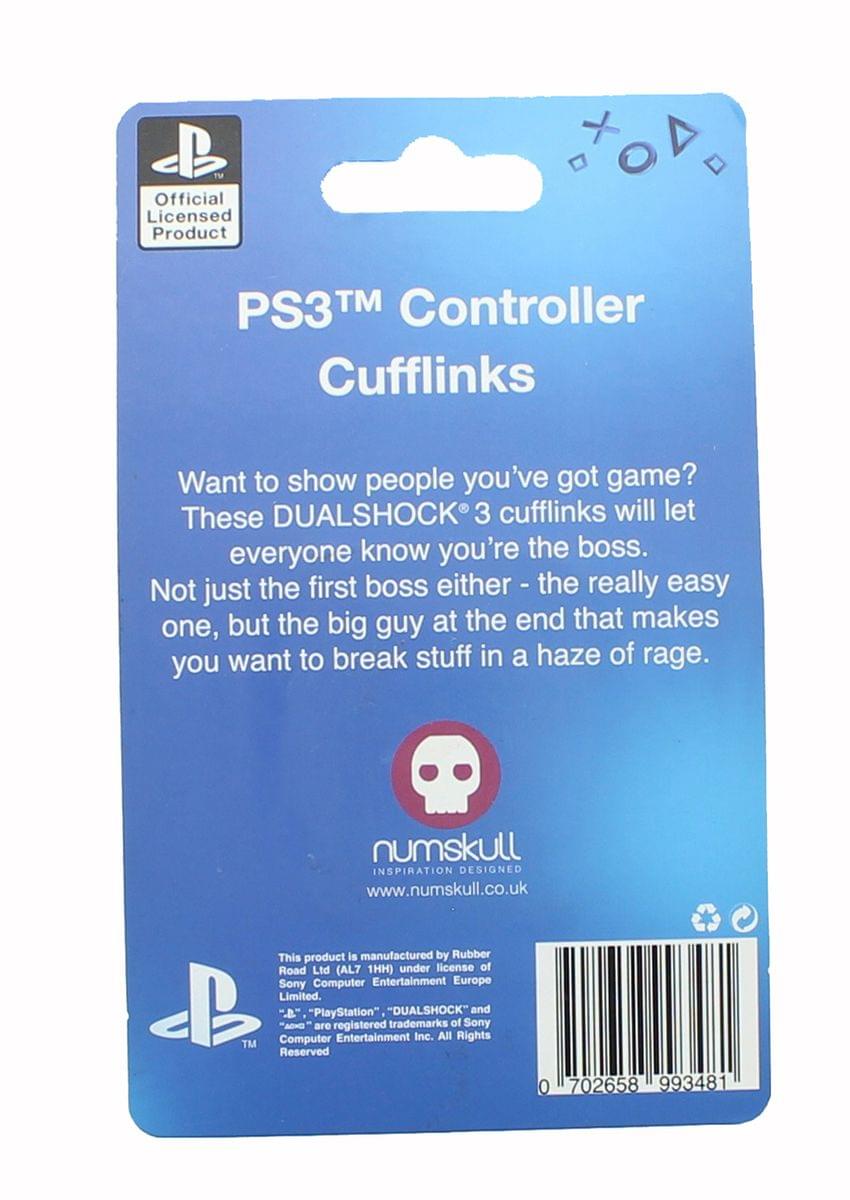 **PS3™ Controller Cufflinks**

Want to show people you've got game? These DUALSHOCK®3 cufflinks will let everyone know you're the boss. Not just the first boss either - the really easy one, but the big guy at the end that makes you want to break stuff in a haze of rage.

**numskull**  
INSPIRATION DESIGNED  
www.numskull.co.uk

This product is manufactured by Rubber Road Ltd (AL7 1HH) under license of Sony Computer Entertainment Europe Limited.

"PlayStation", "DUALSHOCK" and "ADHOC" are registered trademarks of Sony Computer Entertainment Inc. All Rights Reserved

0 702658 993481