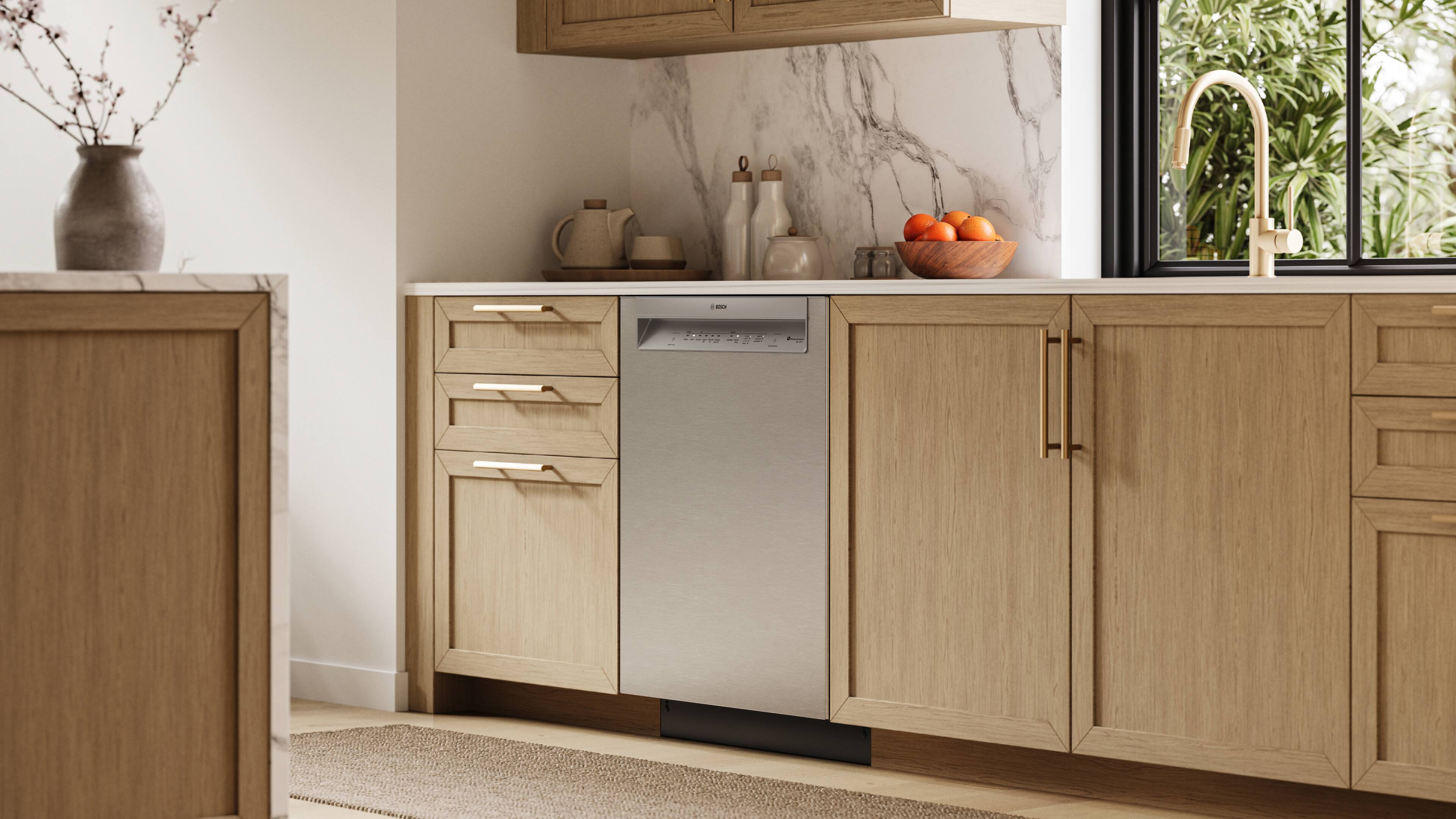 Alt View 2. Bosch - 300 Series 24" Front Control Smart Built-In Stainless Steel Tub Dishwasher with 3rd Rack and PrecisionWash, 48 dBA - Stainless Steel.