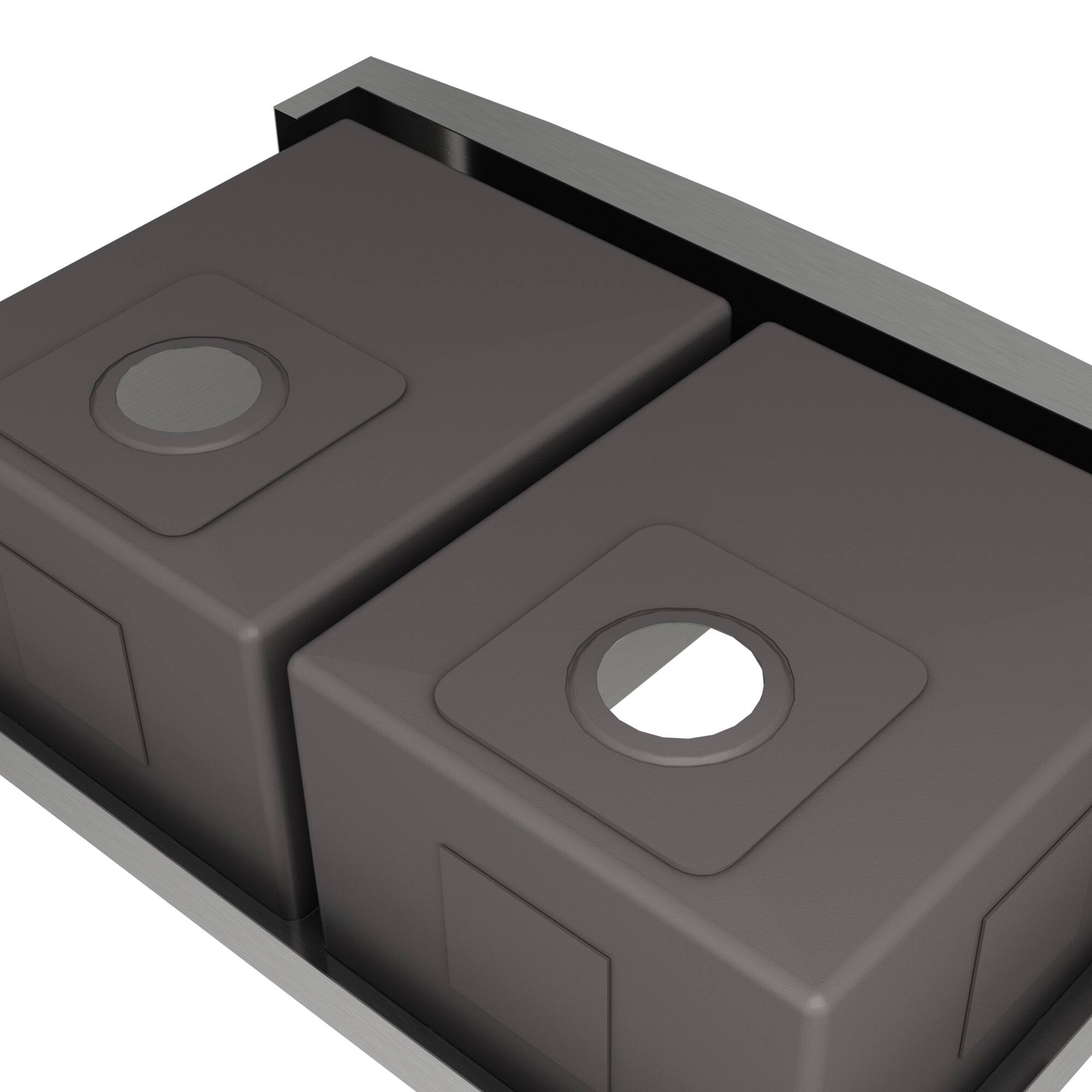 Alt View 10. Boyel Living - 33 in. Farmhouse/Apron-Front Double Bowl 18 Gauge Stainless Steel Kitchen Sink with Bottom Grids and Strainer Basket - Silver.