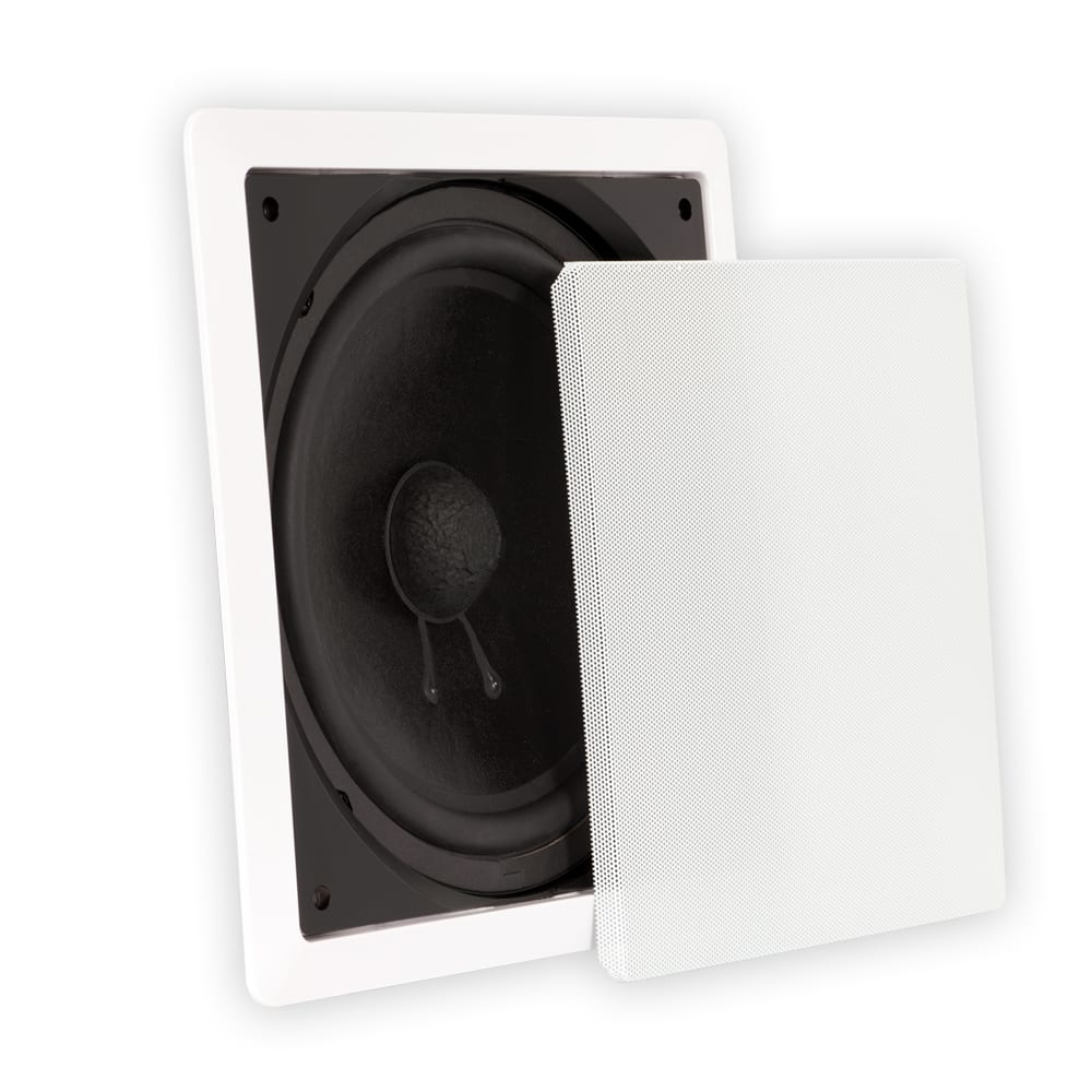 Theater Solutions by Goldwood - TS1000 in Wall Surround Sound HD Home Theater Passive Subwoofer White - Paintable White