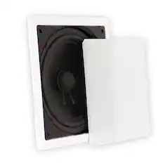 Front. Theater Solutions by Goldwood - TS1000 in Wall Surround Sound HD Home Theater Passive Subwoofer White - Paintable White.