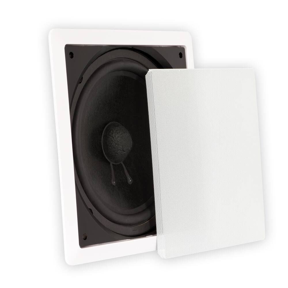Theater Solutions by Goldwood - TS1000 in Wall Surround Sound HD Home Theater Passive Subwoofer White - Paintable White