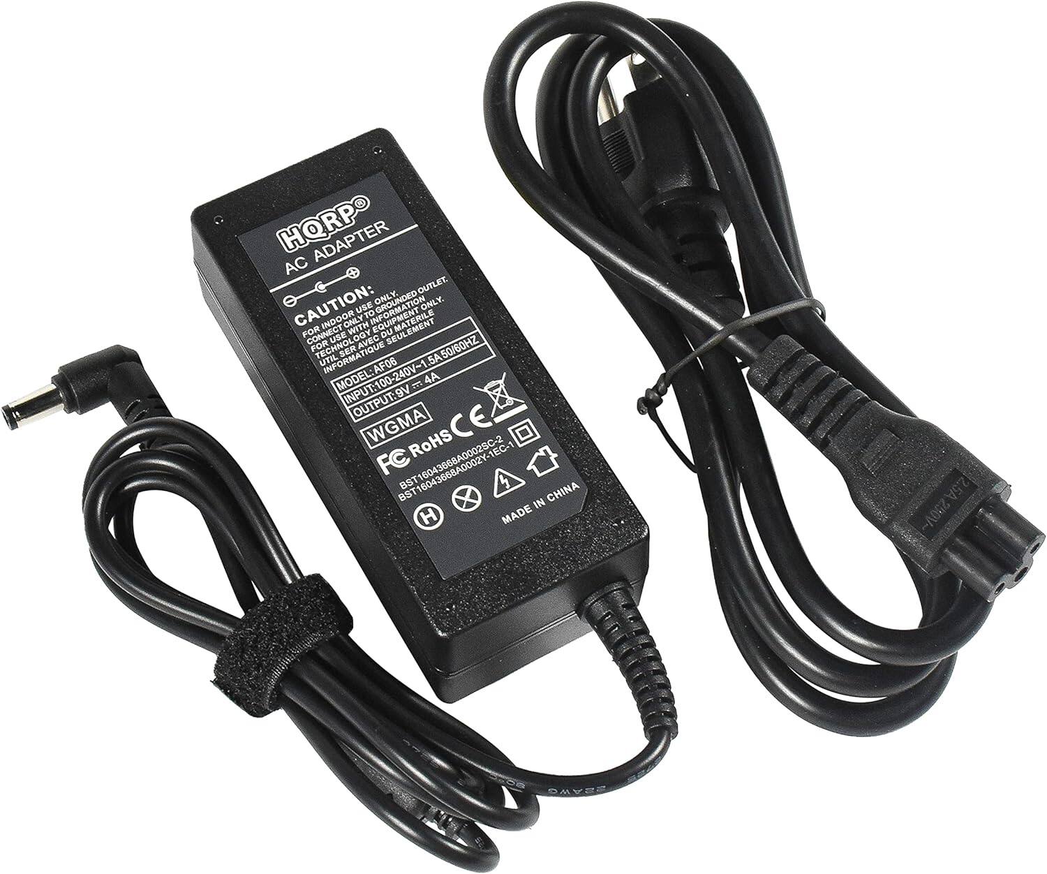 HORP AC ADAPTER  
CAUTION: GROUNDED ONLY.  
FOR USE WITH EQUIPMENT FOR CNUS FOR USE SERAVEC AVEC OU SEULEMENT TECHNOL UTIL INFORMATIQUE SER  
MODEL: AF06  
INPUT: 100-240V~ 1A  
OUTPUT: 9V 2.5A 200V~  
WGMA RoHS CE  
FC ROHS: 16043668A00025C-2  
MADE IN CHINA