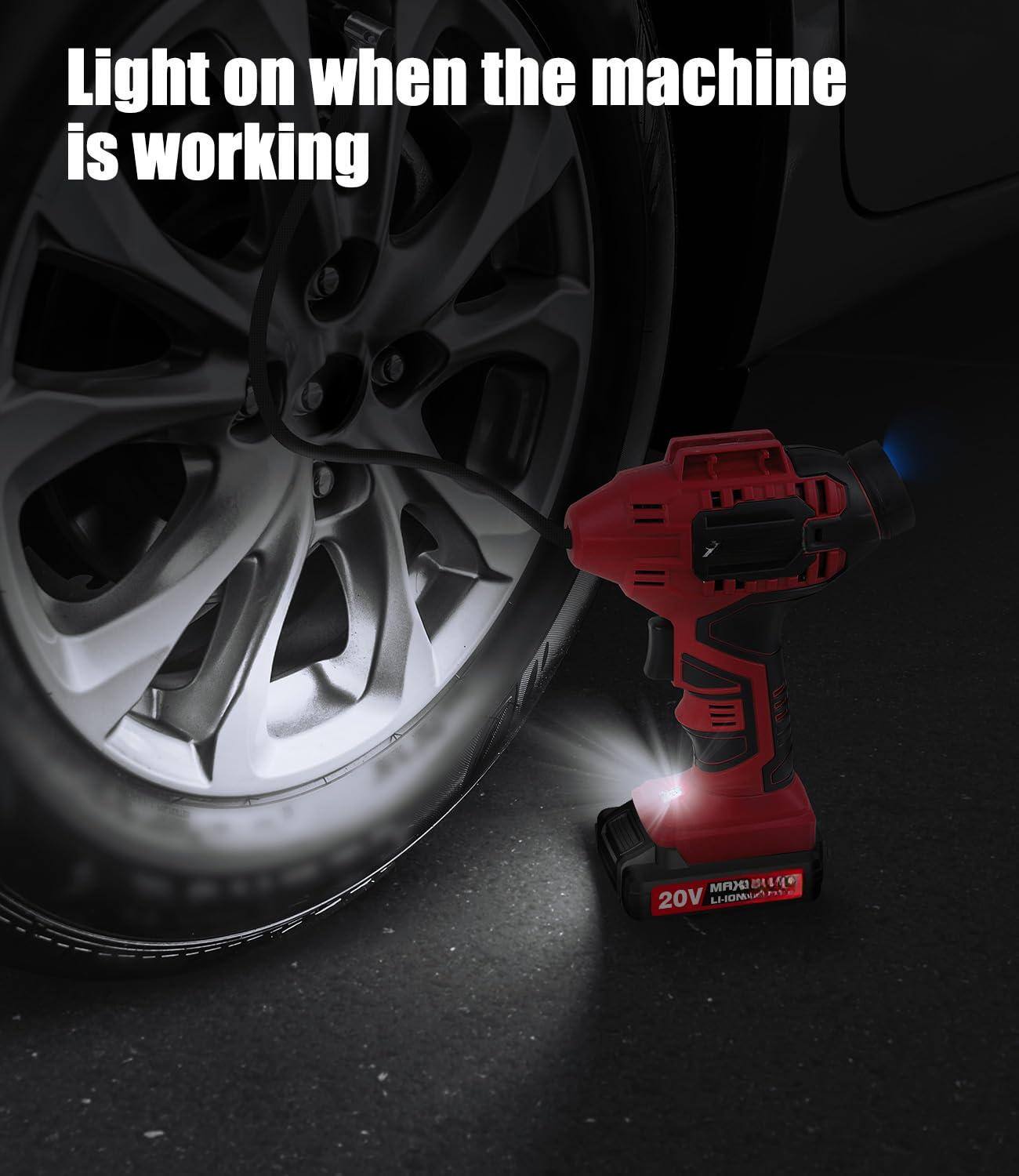 Light on when the machine is working

MAXIMUM 20V LI-ION