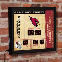 Evergreen Enterprises - Arizona Cardinals 15" x 19" Bluetooth Scoreboard Wall Clock - Brown