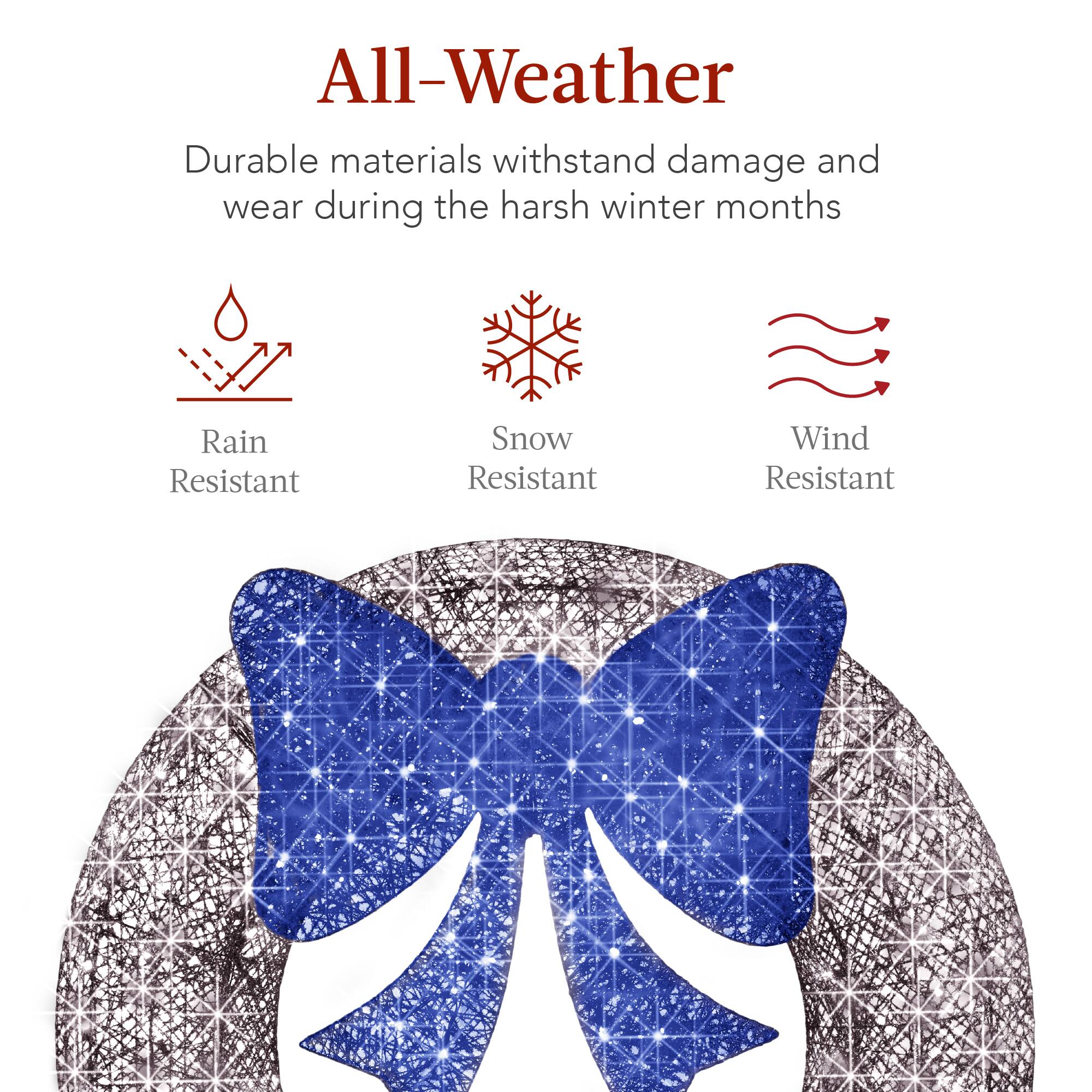 All-Weather

Durable materials withstand damage and wear during the harsh winter months

- Rain Resistant
- Snow Resistant
- Wind Resistant