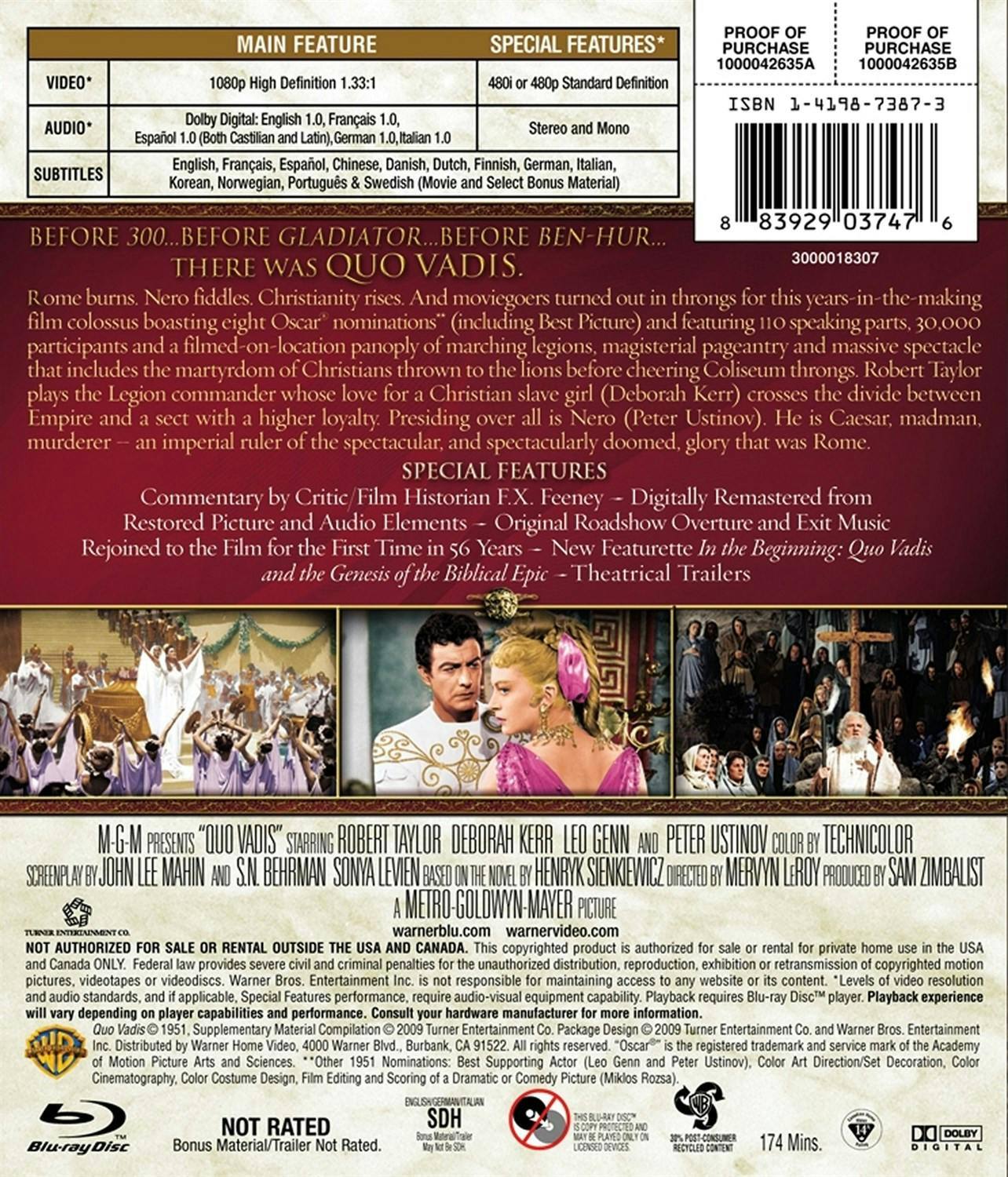 Back. Quo Vadis [Blu-ray].
