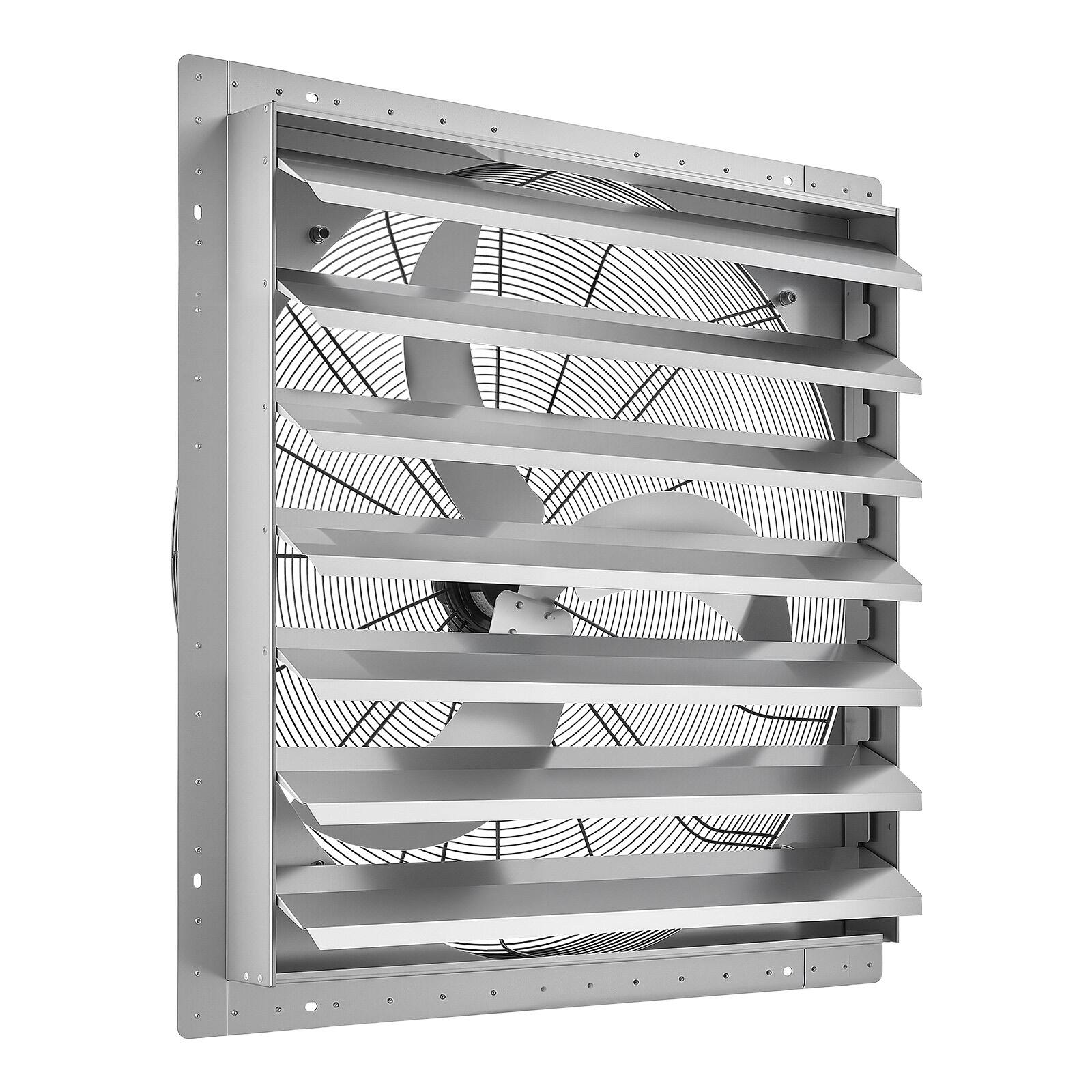 Alt View 5. VEVOR - 36 Inch Shutter Exhaust Fan Wall Mounted Automatic Louvers Silver, Sturdy Steel Housing, Low Noise, AC Motor - Silver.
