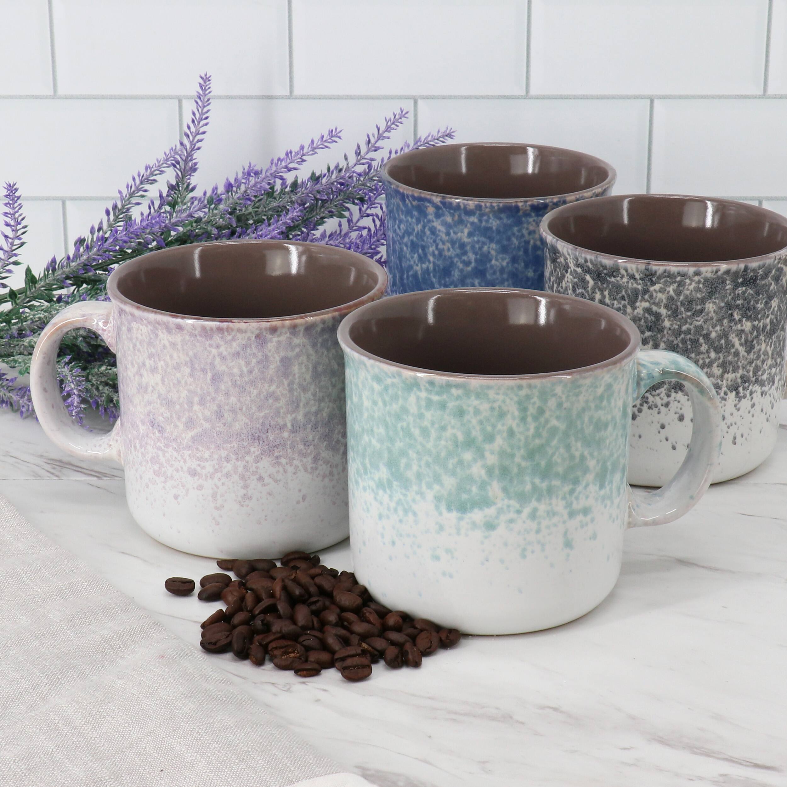 Alt View 5. Gibson - Gibson Home Blurry 4 Piece 19 Ounce Stoneware Straight Shape Mug Set in Assorted Colors - Assorted.