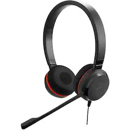 Jabra - Evolve 30 II Headset - Stereo - Mini-phone (3.5mm) - Wired - Over-the-head - Binaural - Circumaural - 3.94 ft - Red