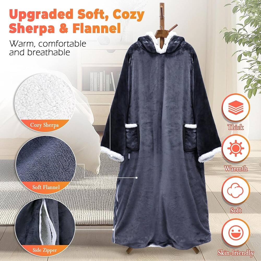 Upgraded Soft, Cozy Sherpa & Flannel

Warm, comfortable and breathable

- Cozy Sherpa
- Soft Flannel
- Side Zipper
- Thick
- Warmth
- Soft
- Skin-friendly