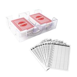GSE Games & Sports Expert - Canasta Cards Game Set - 2 Decks Red Canasta Cards with Point Values, a Revolving Tray, 50 Score Pads